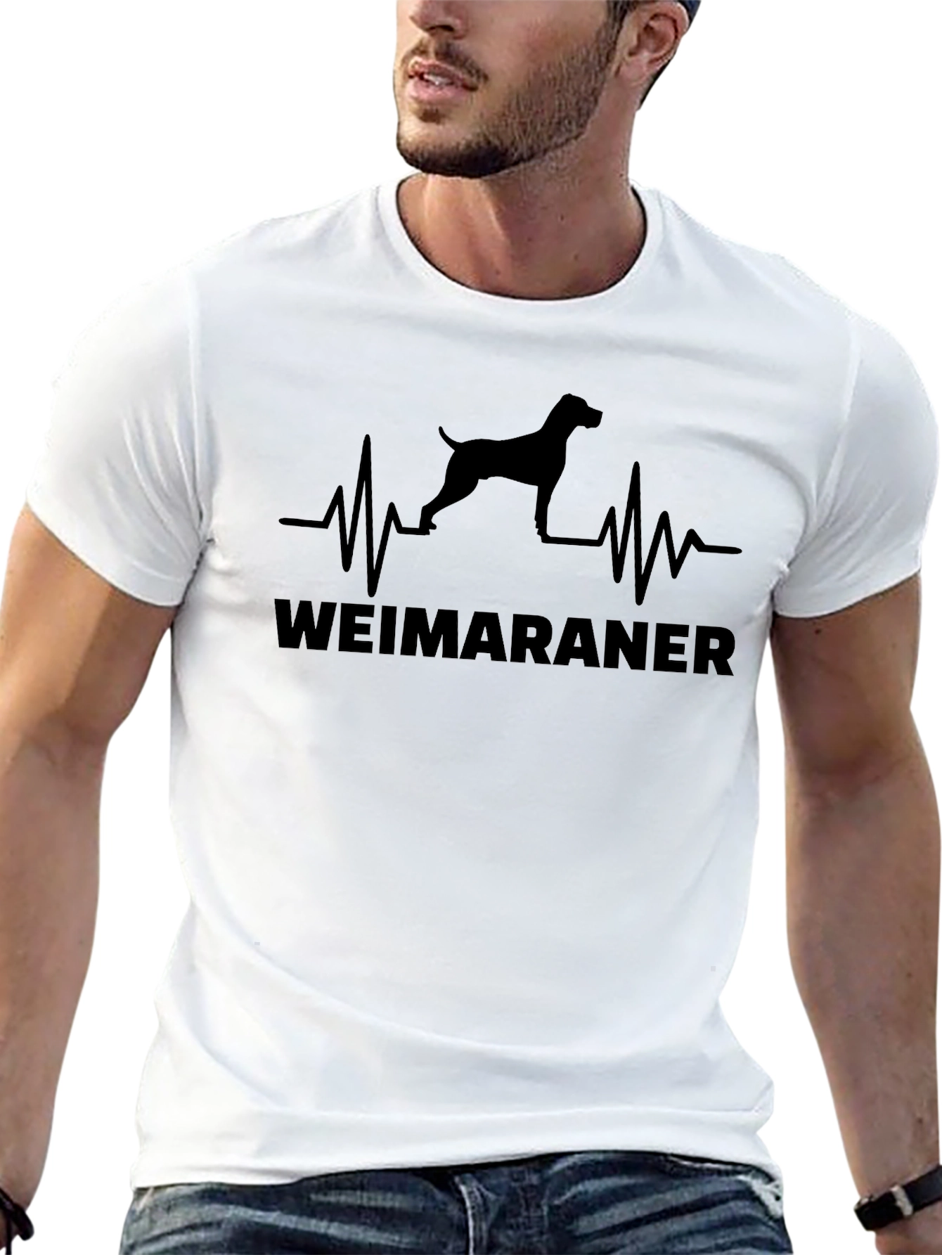 Weimaraner Heartbeat Graphic T-Shirt