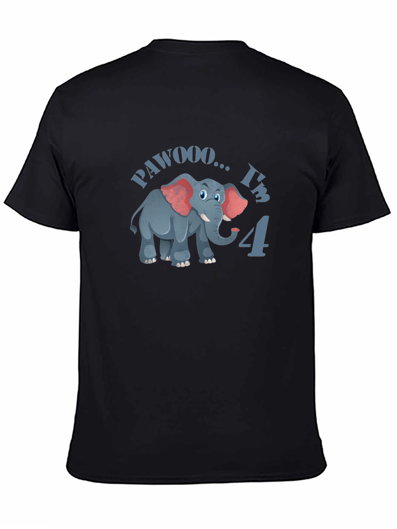 Cute PAWOOO Im 4 Elephant Birthday T-Shirt