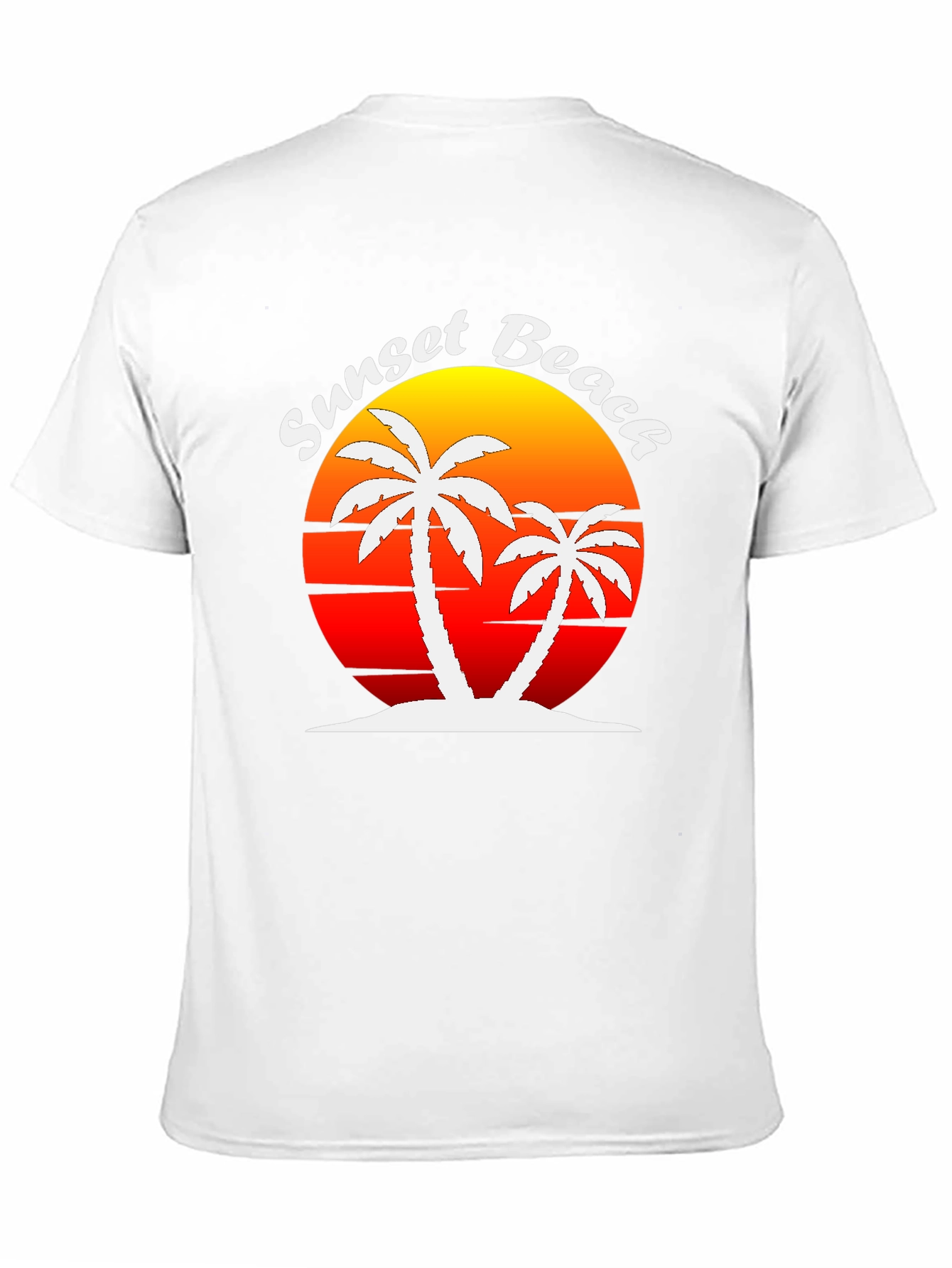 Sunset Beach Palm Tree Graphic T-Shirt