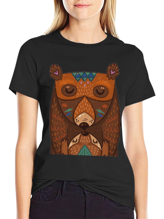 Bear Graphic T-Shirt - Unique Tribal Design