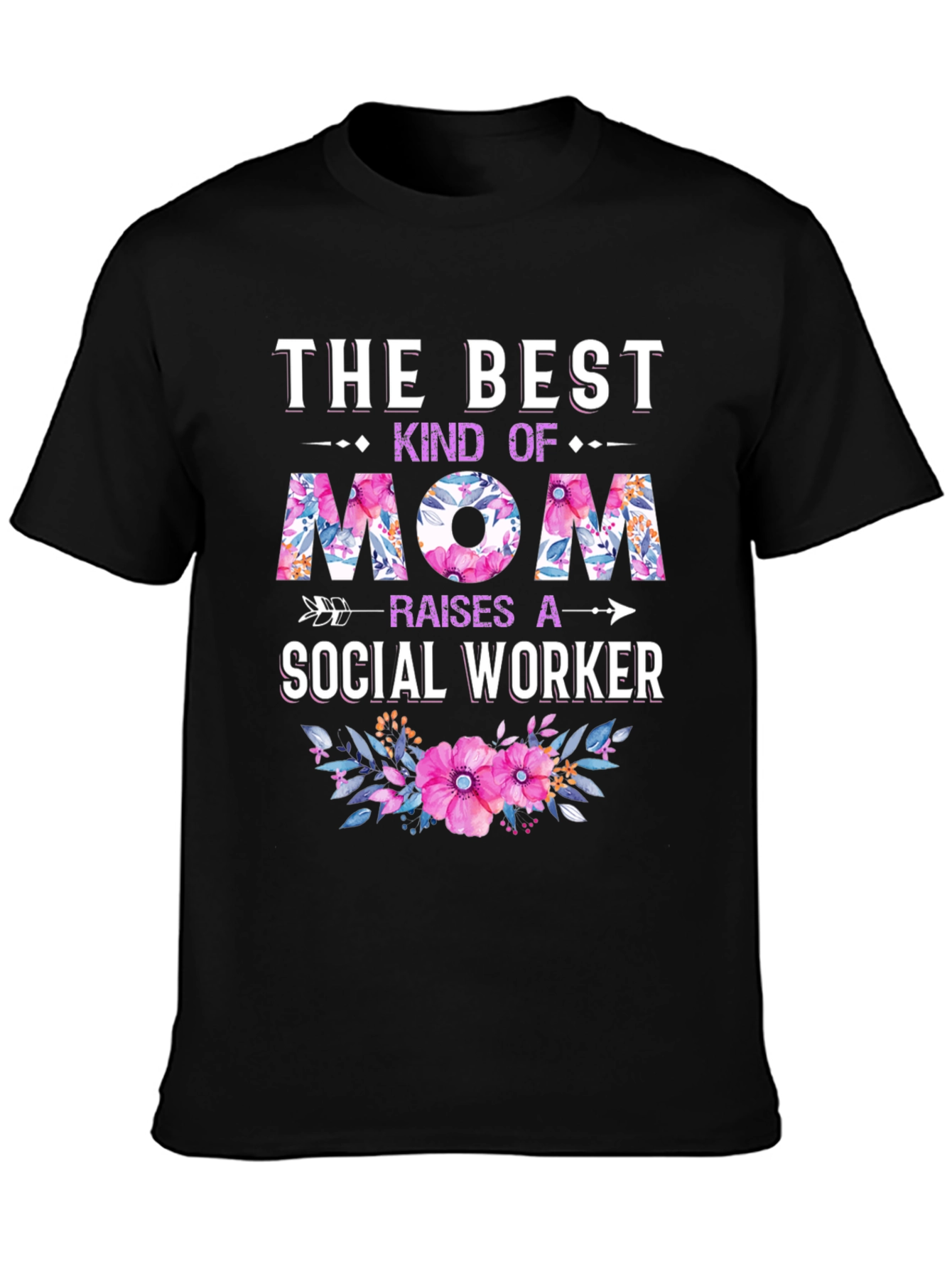 Best Mom Social Worker Floral T-Shirt