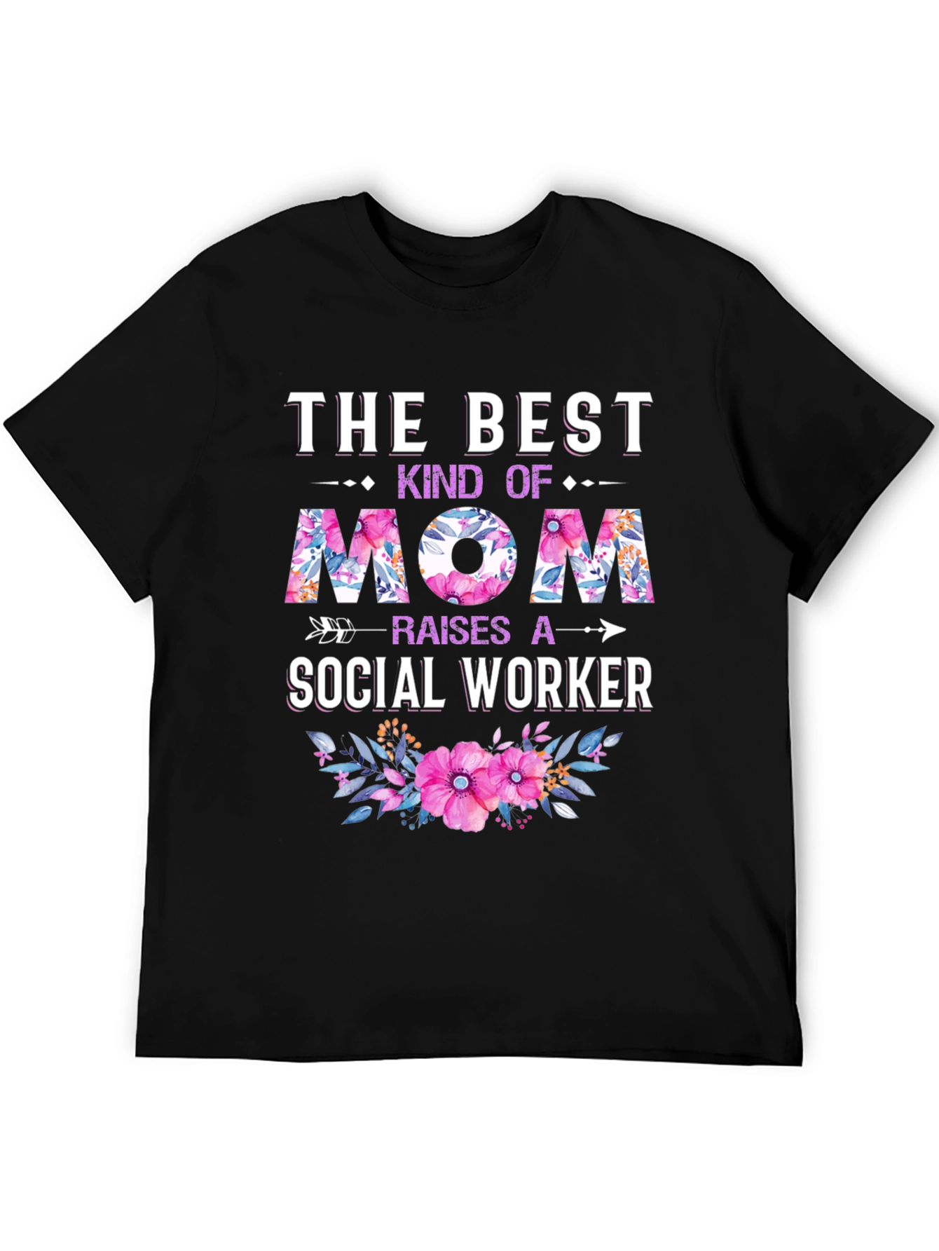 Best Mom Social Worker Floral T-Shirt
