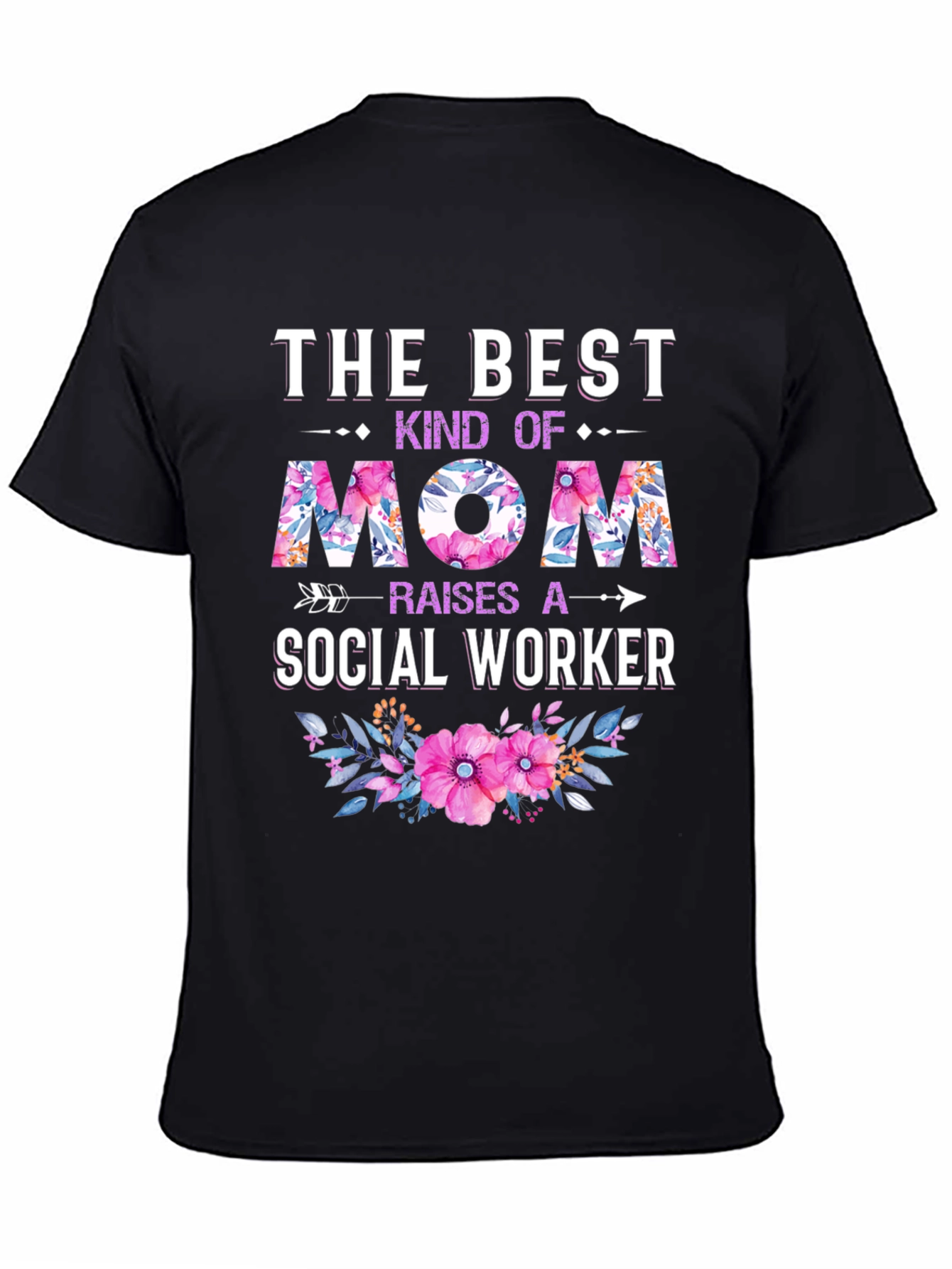 Best Mom Social Worker Floral T-Shirt