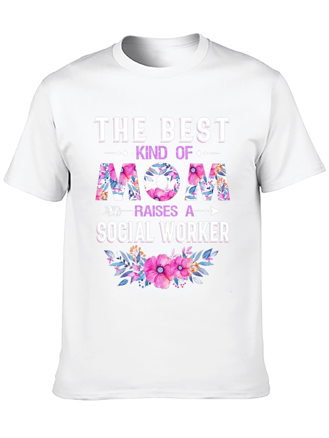 Best Mom Social Worker Floral T-Shirt