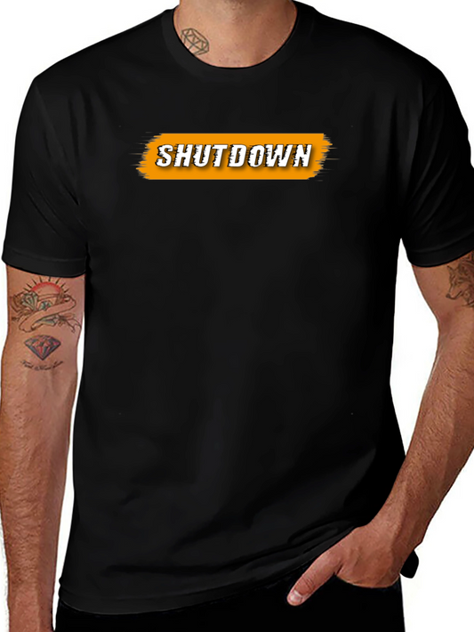 Shutdown Graphic Tee - Trendy Casual Wear