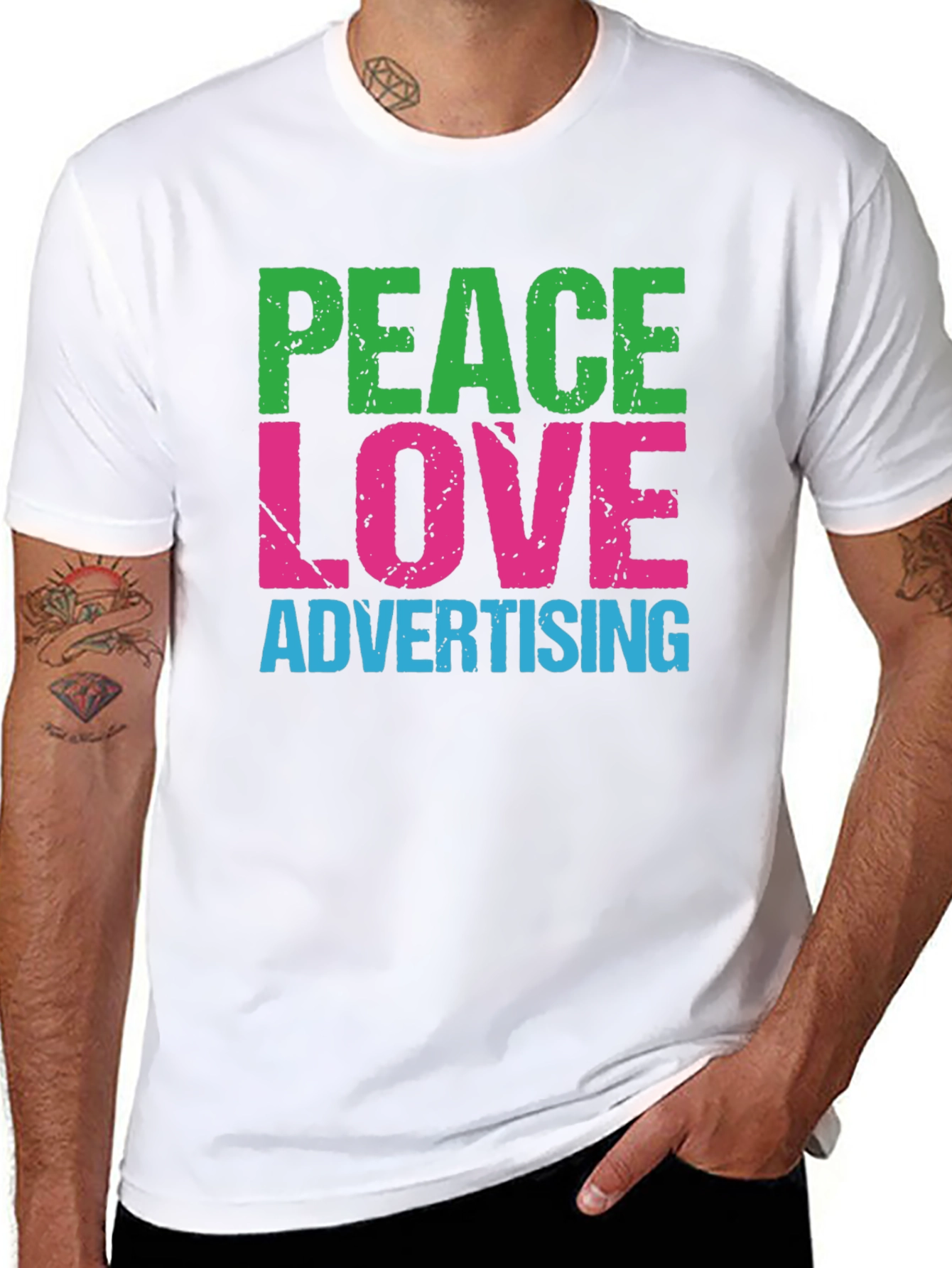 Peace Love Advertising T-Shirt - Black