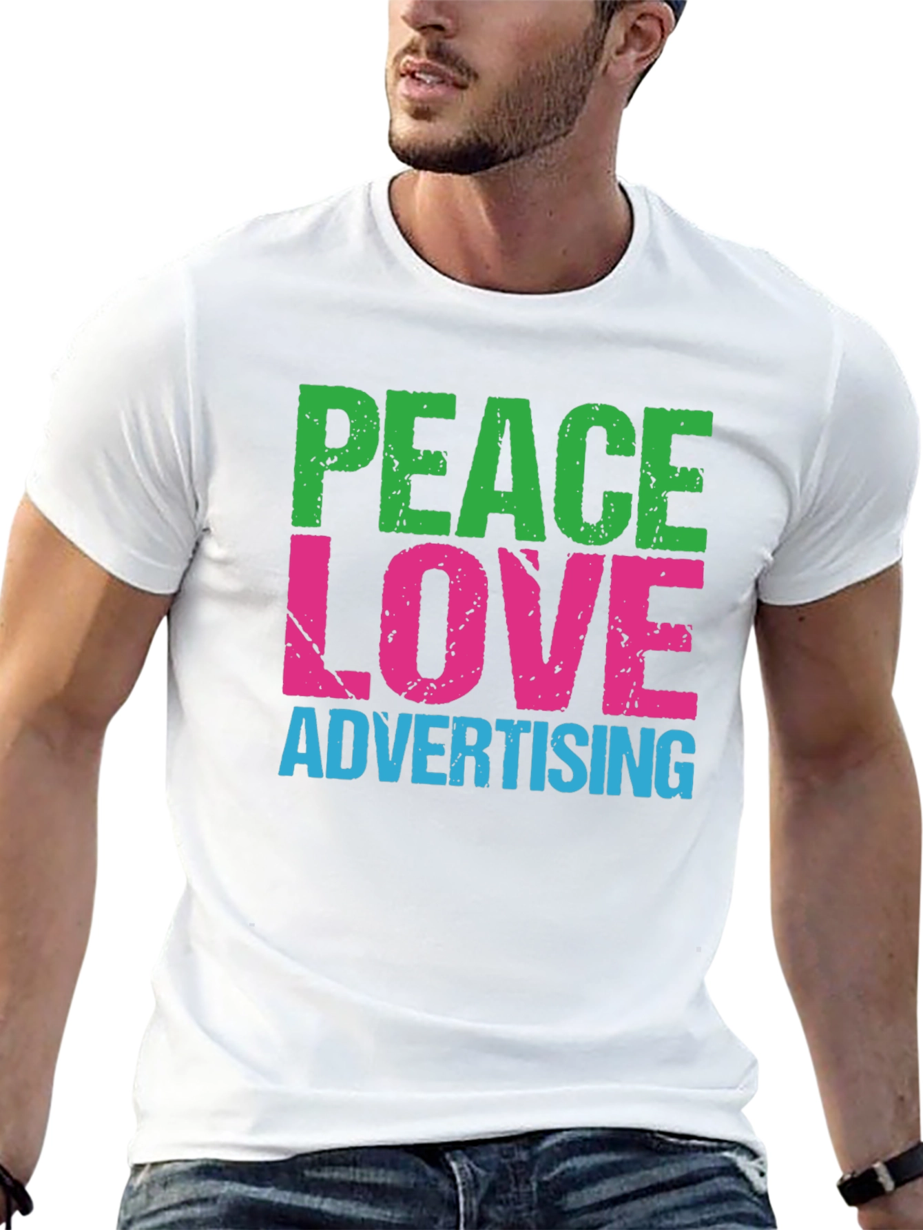 Peace Love Advertising T-Shirt - Black