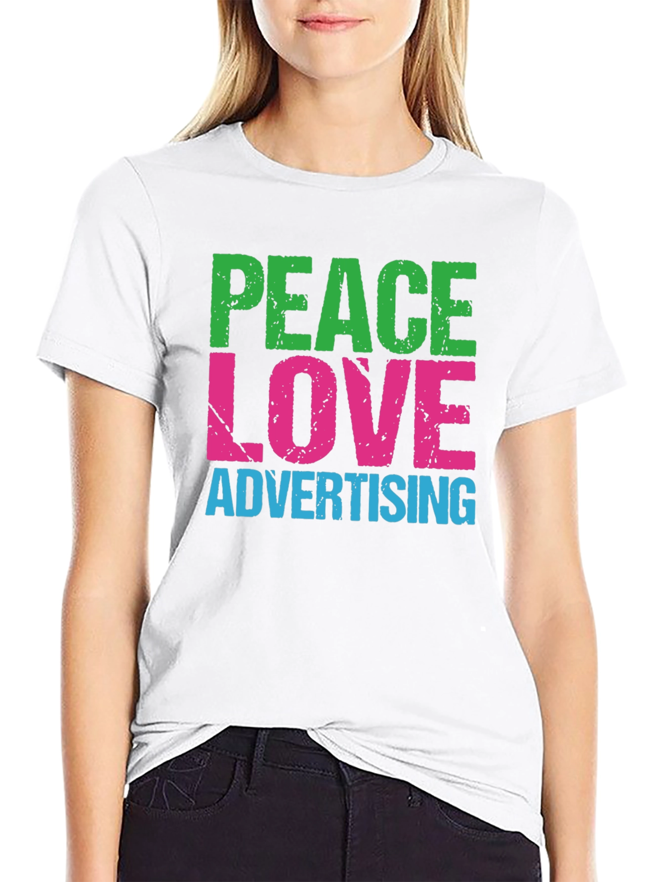 Peace Love Advertising T-Shirt - Black