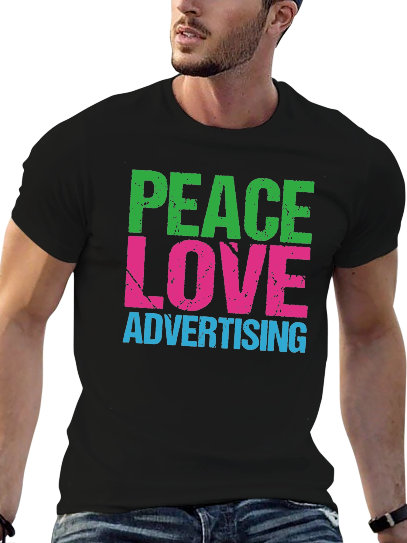 Peace Love Advertising T-Shirt - Black