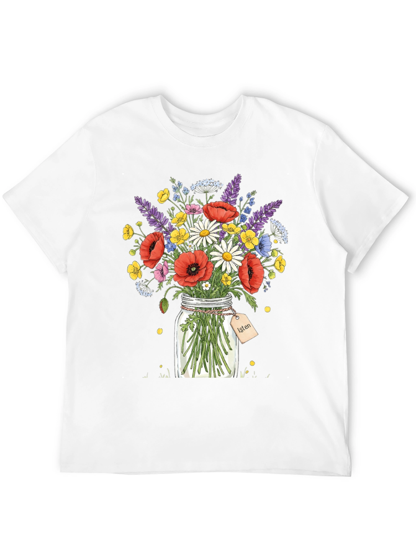 Floral Bouquet Jar Graphic T-Shirt