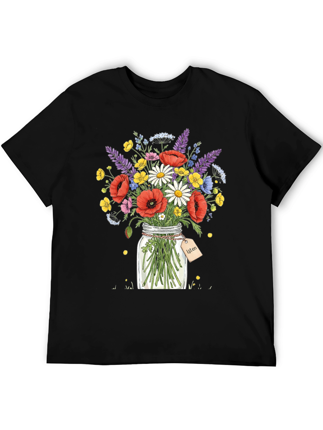 Floral Bouquet Jar Graphic T-Shirt