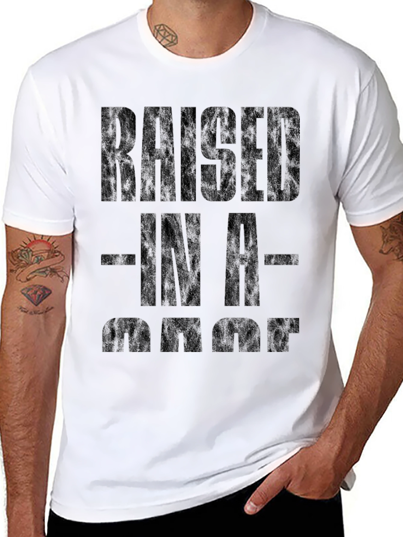 Raised In A Garage Black Graphic Tee