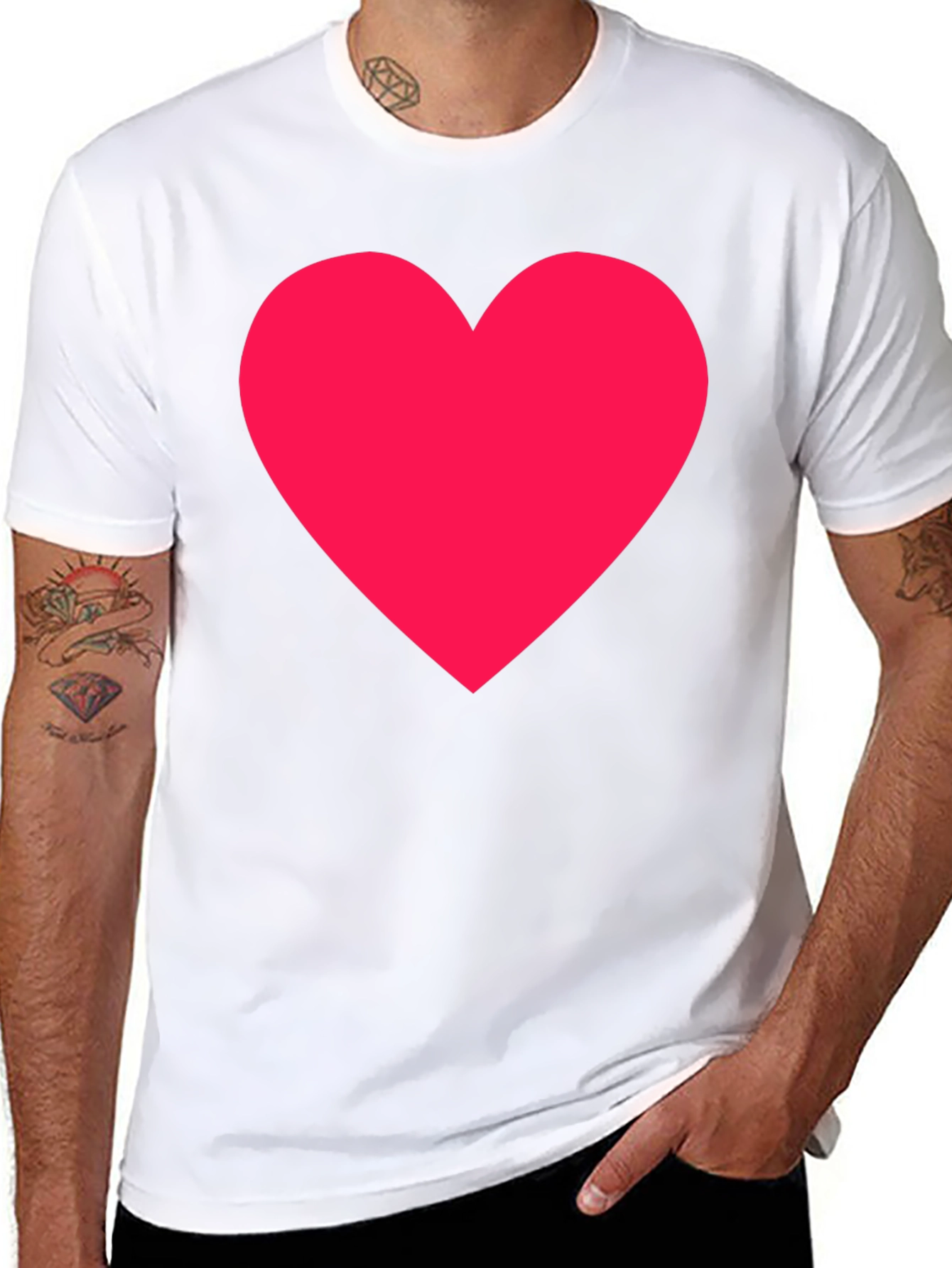 Black T-Shirt with Red Heart