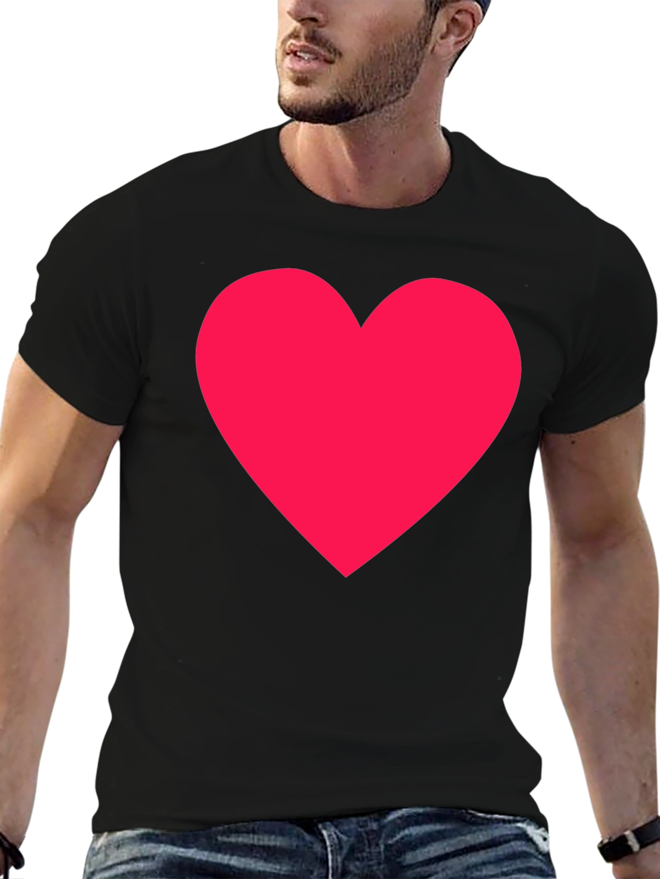 Black T-Shirt with Red Heart