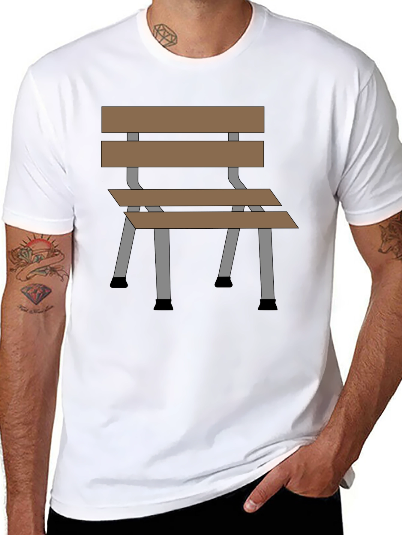 Chair Graphic Tee - Stylish Cotton Blend T-Shirt