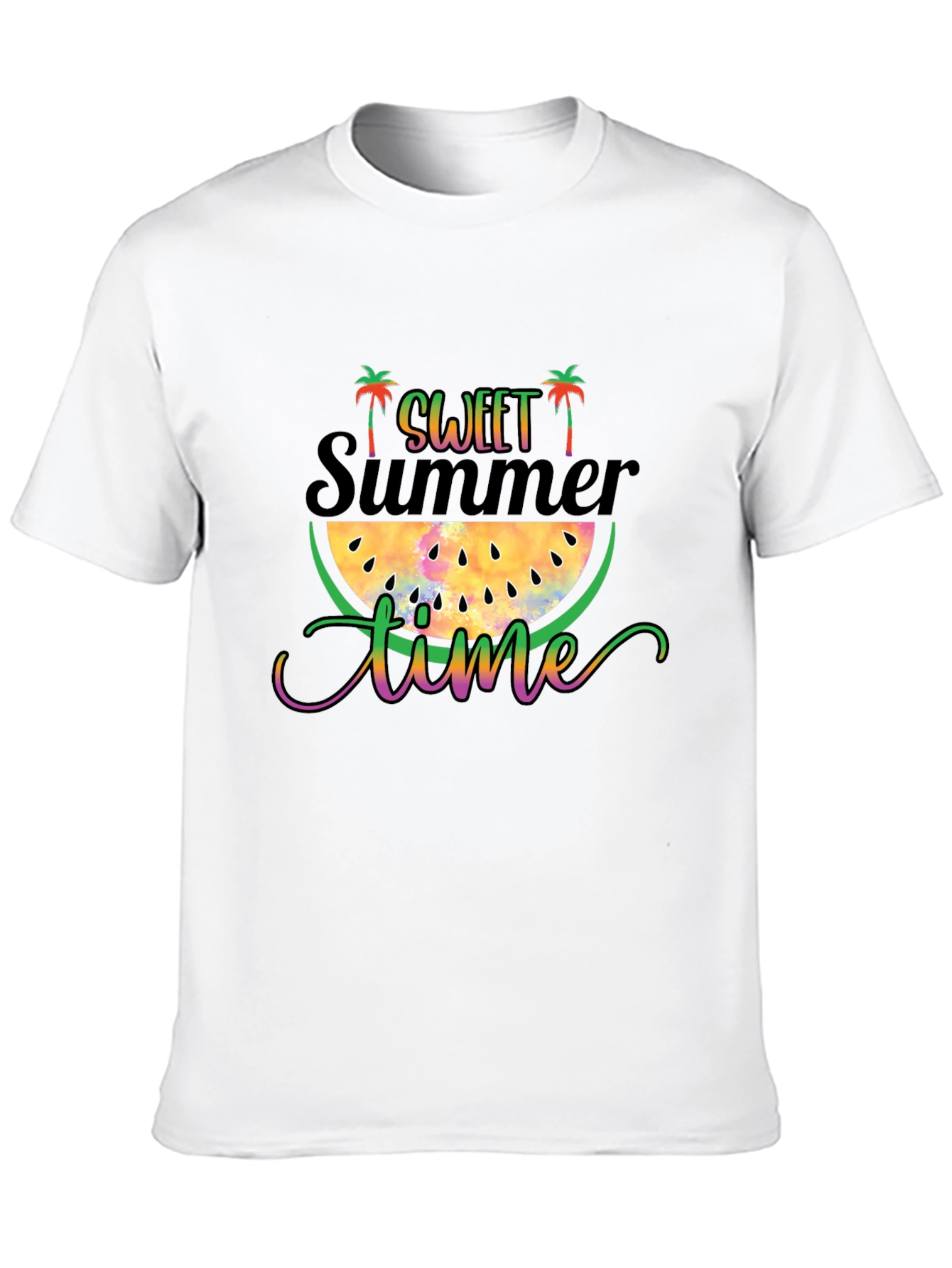 Sweet Summer Time Graphic T-Shirt - Black