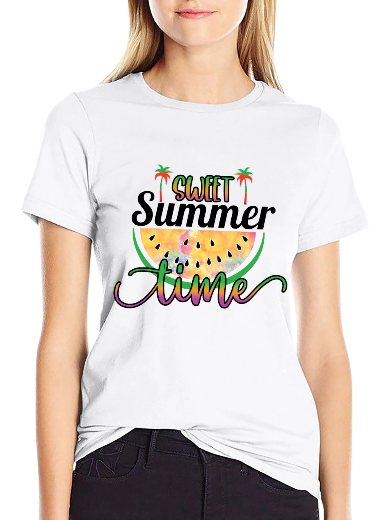 Sweet Summer Time Graphic T-Shirt - Black