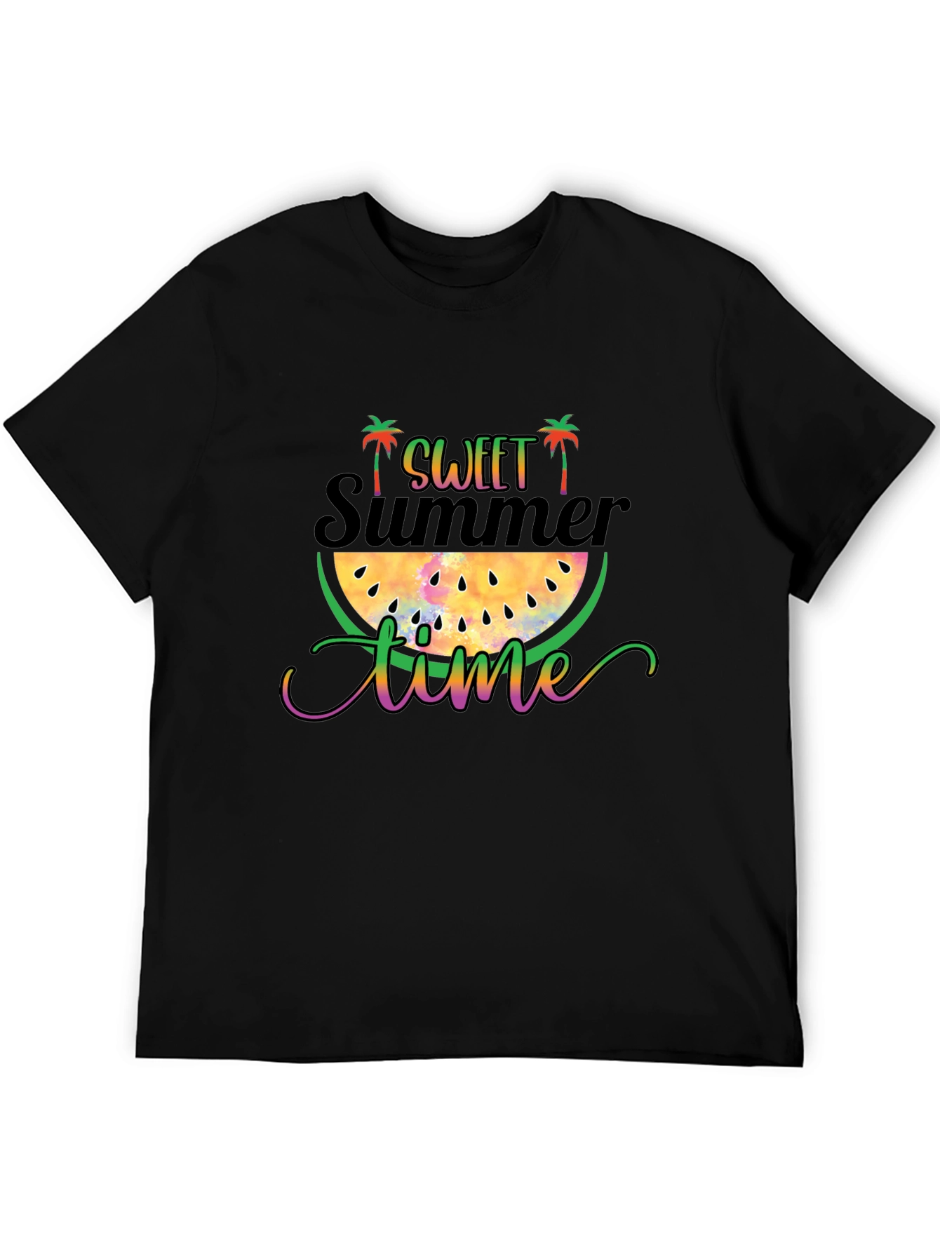 Sweet Summer Time Graphic T-Shirt - Black