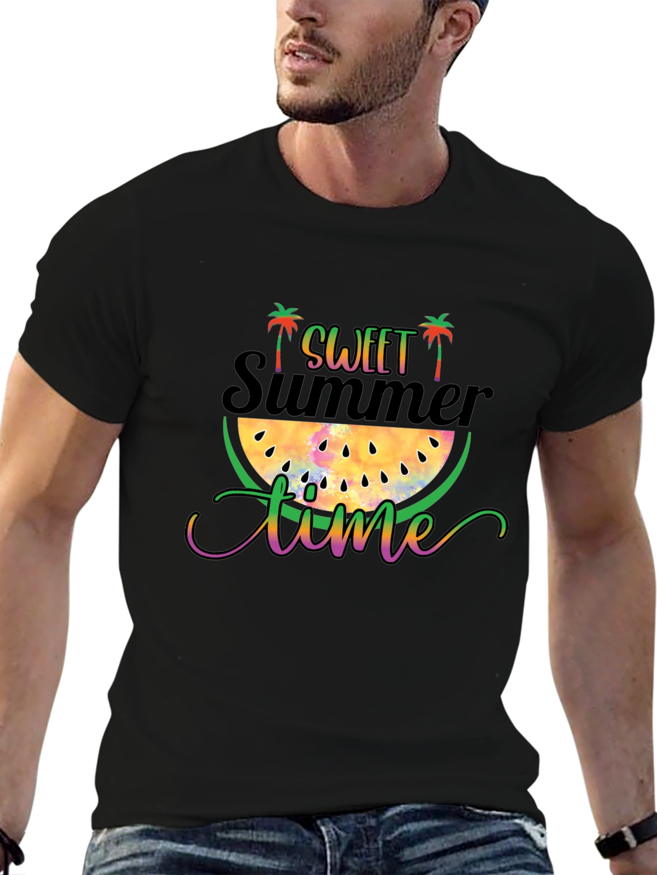 Sweet Summer Time Graphic T-Shirt - Black