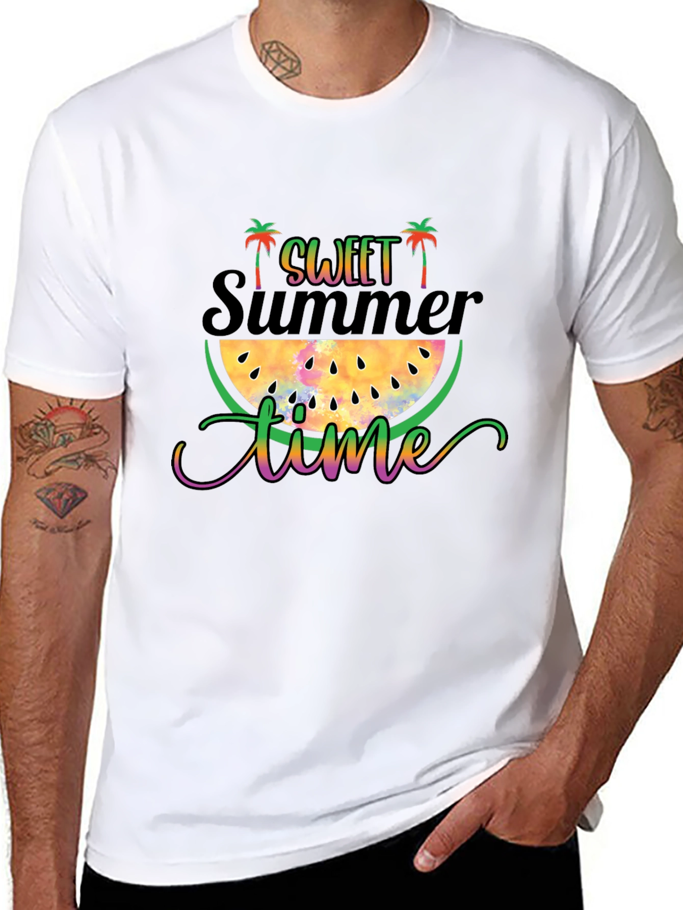 Sweet Summer Time Graphic T-Shirt - Black