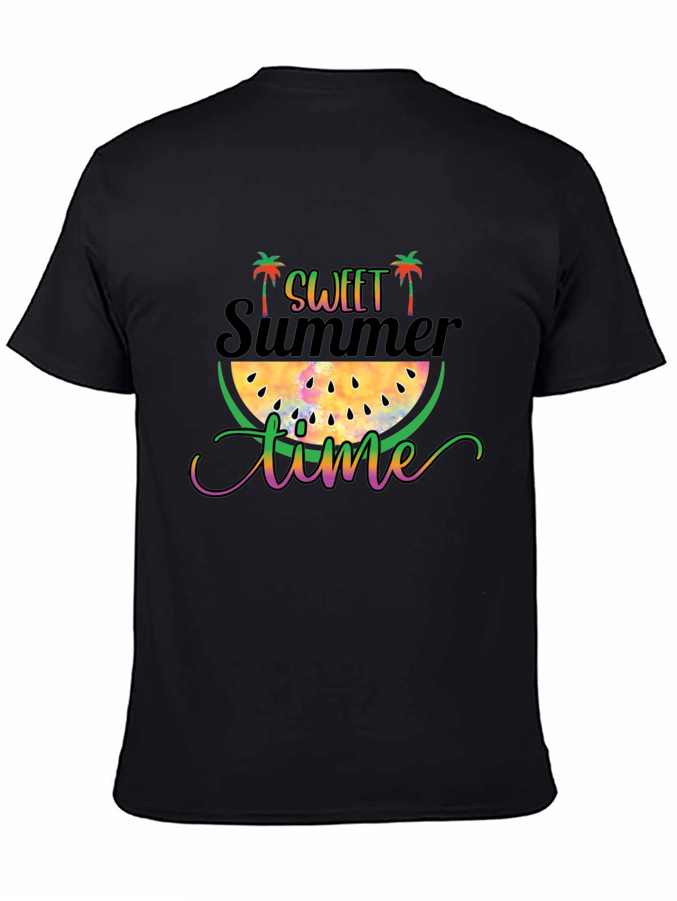 Sweet Summer Time Graphic T-Shirt - Black