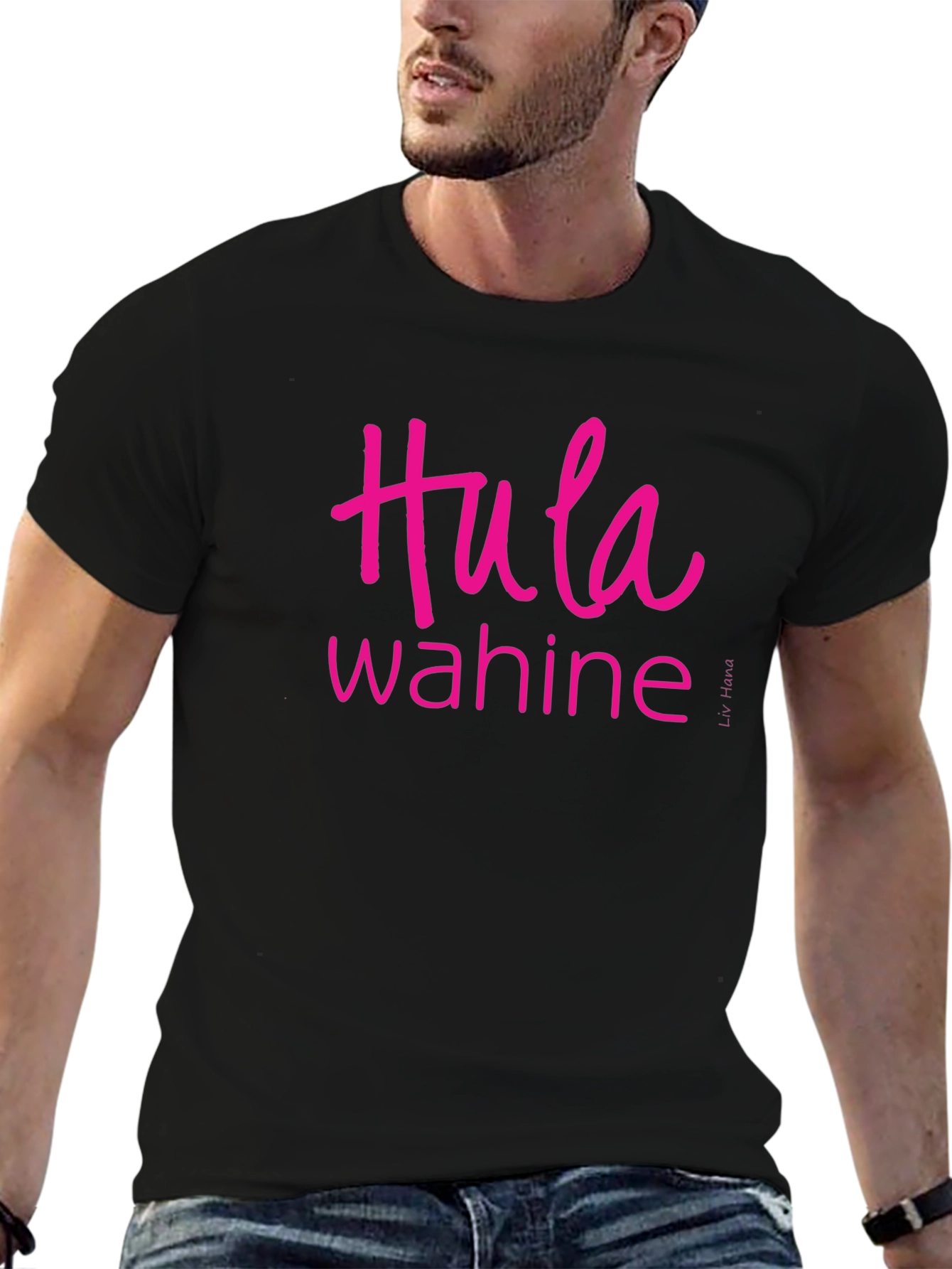 Hula Wahine Graphic Tee - Casual Black T-Shirt