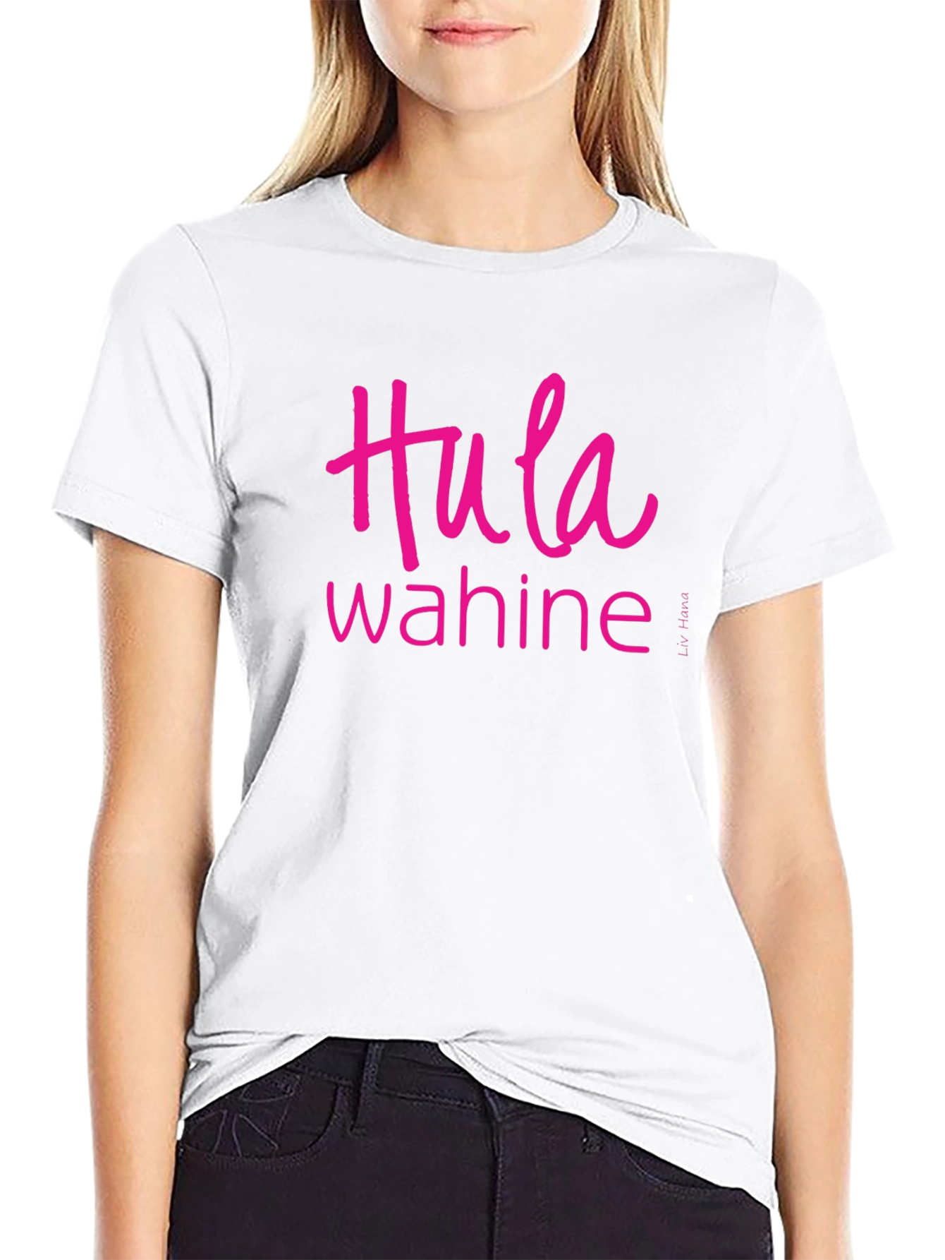 Hula Wahine Graphic Tee - Casual Black T-Shirt