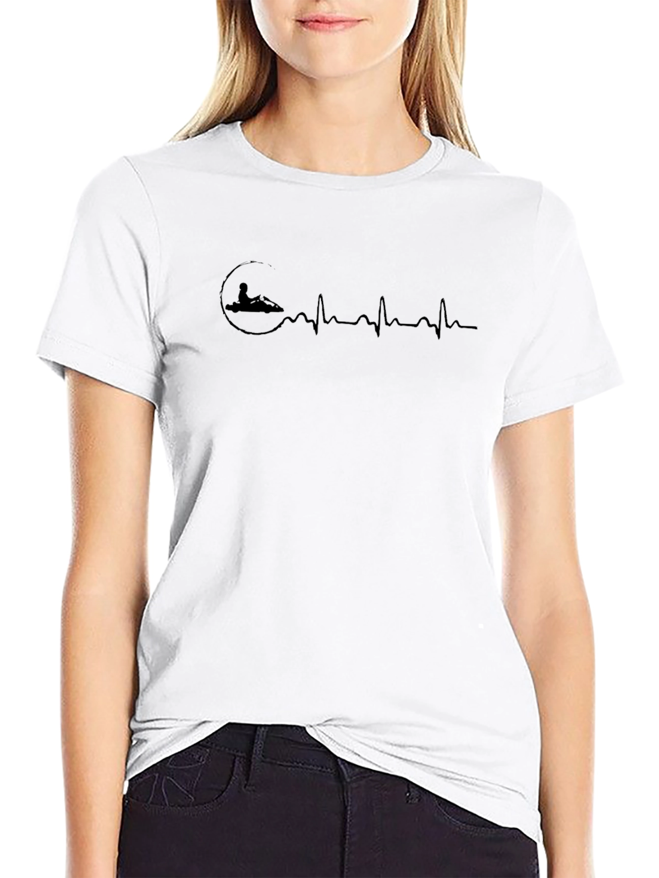 Kart Racing Heartbeat T-Shirt - Black