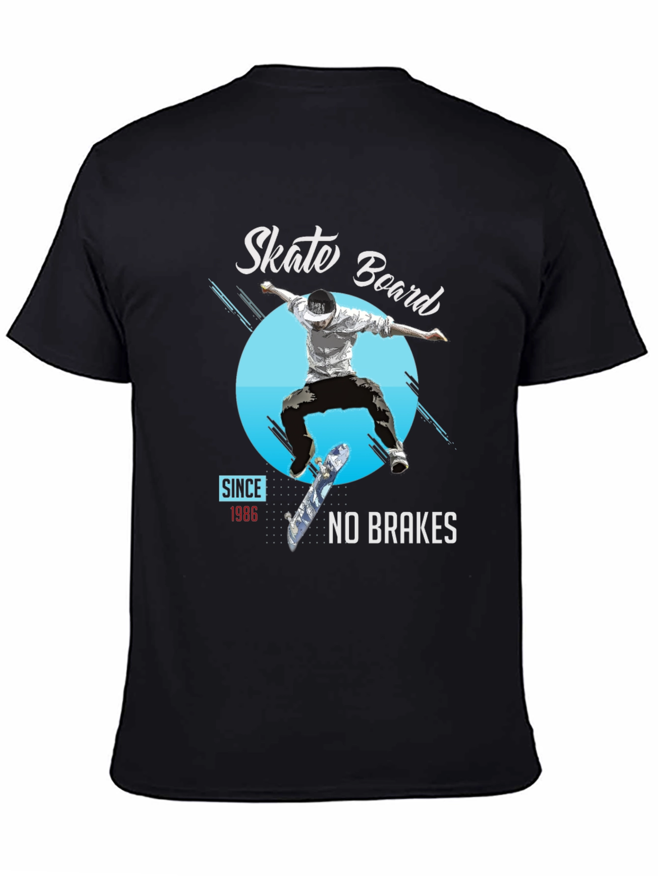 Skate Board No Brakes Graphic T-Shirt