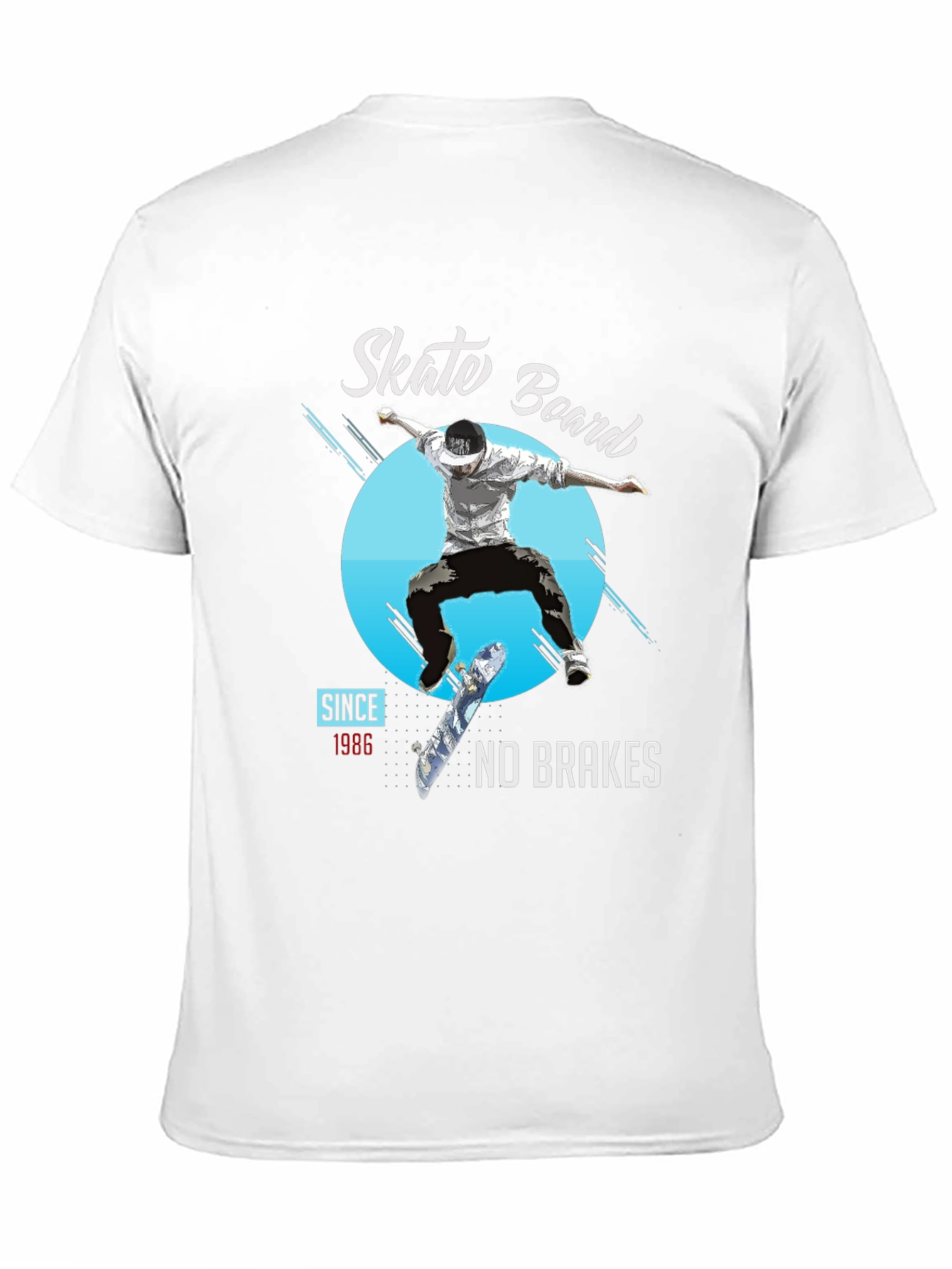 Skate Board No Brakes Graphic T-Shirt