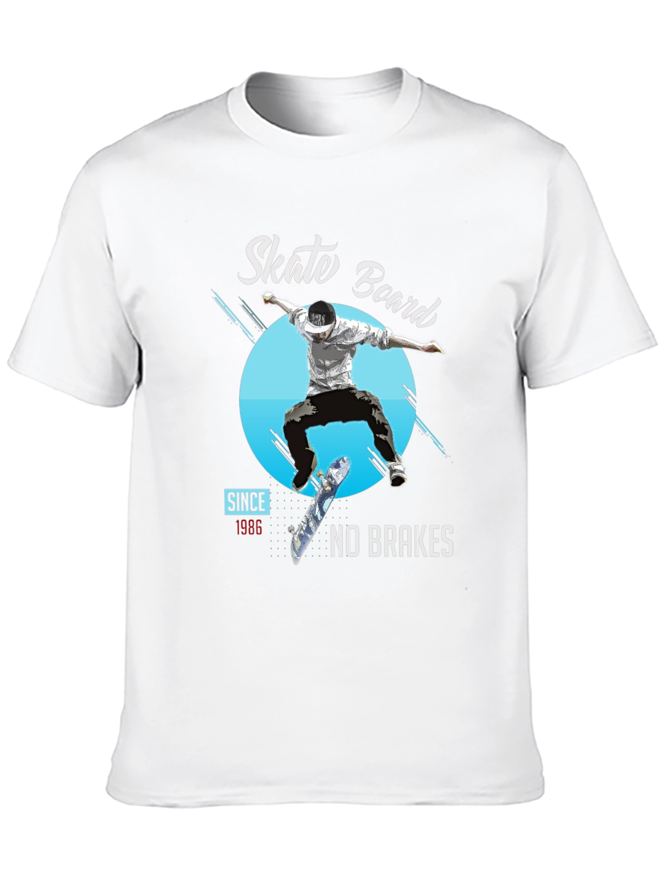 Skate Board No Brakes Graphic T-Shirt