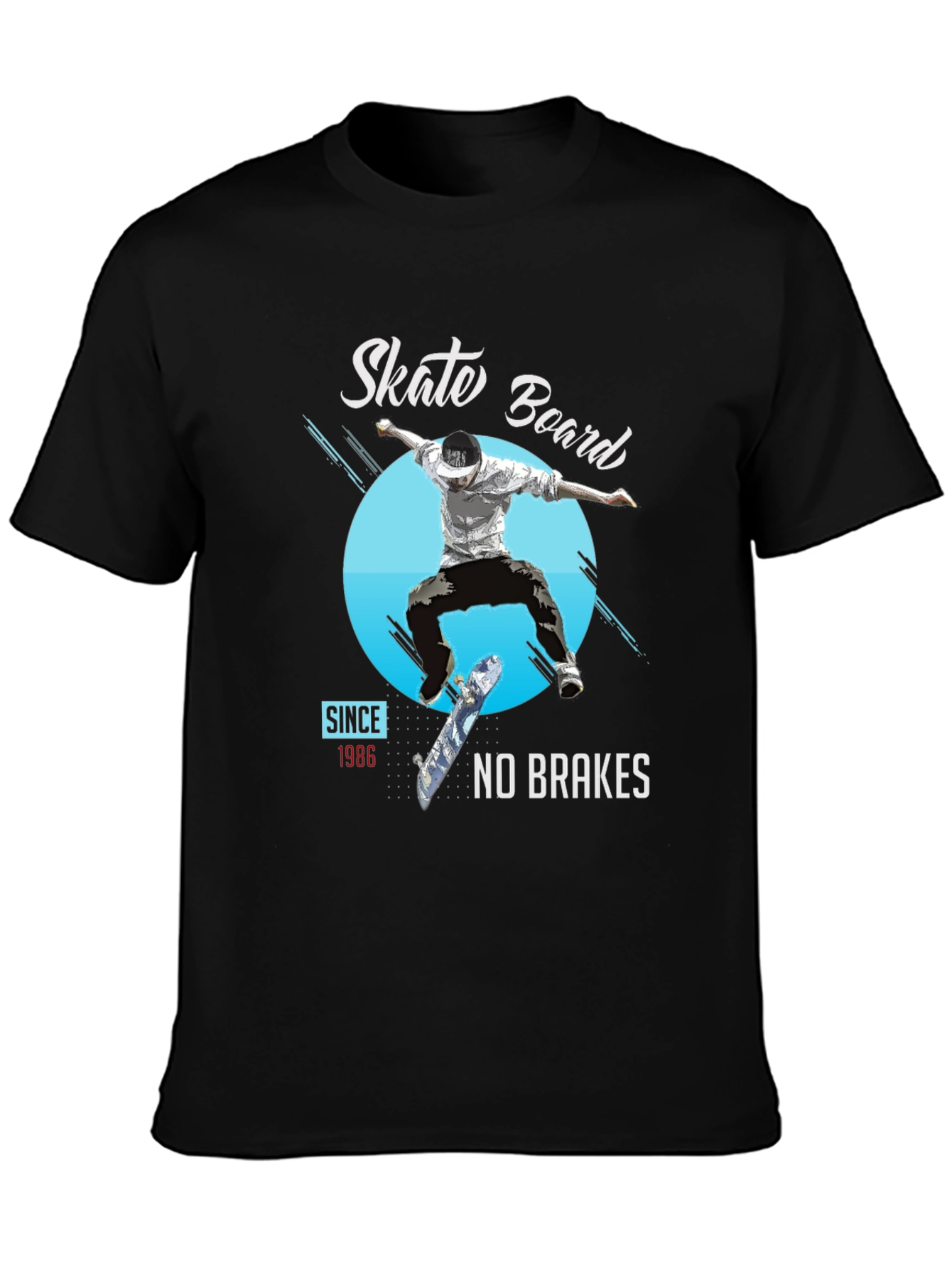 Skate Board No Brakes Graphic T-Shirt