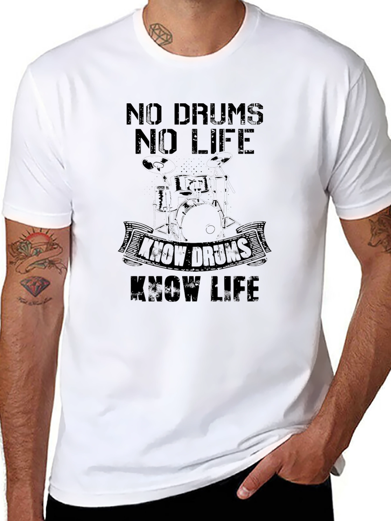 No Drums No Life T-Shirt - Black