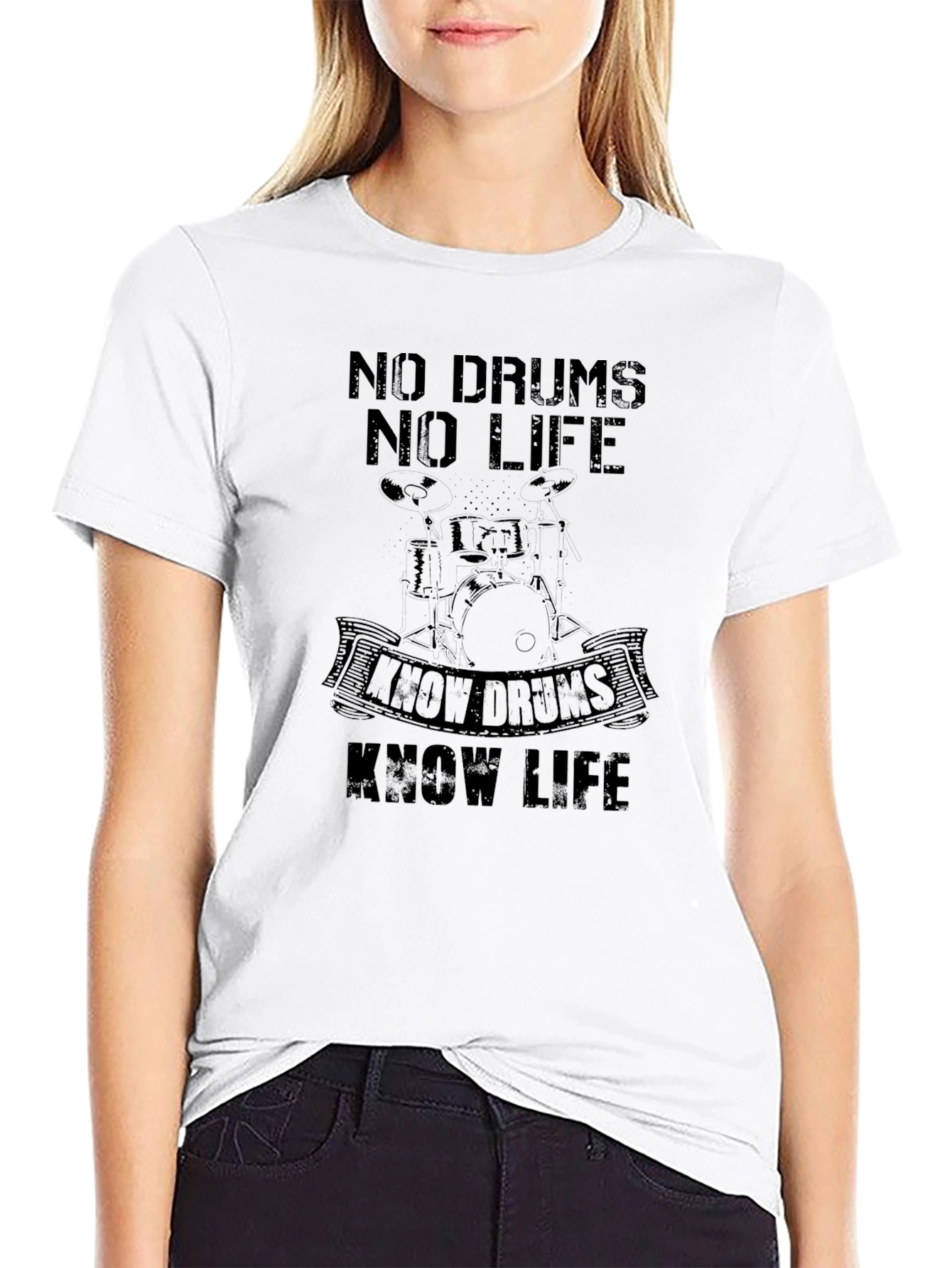 No Drums No Life T-Shirt - Black