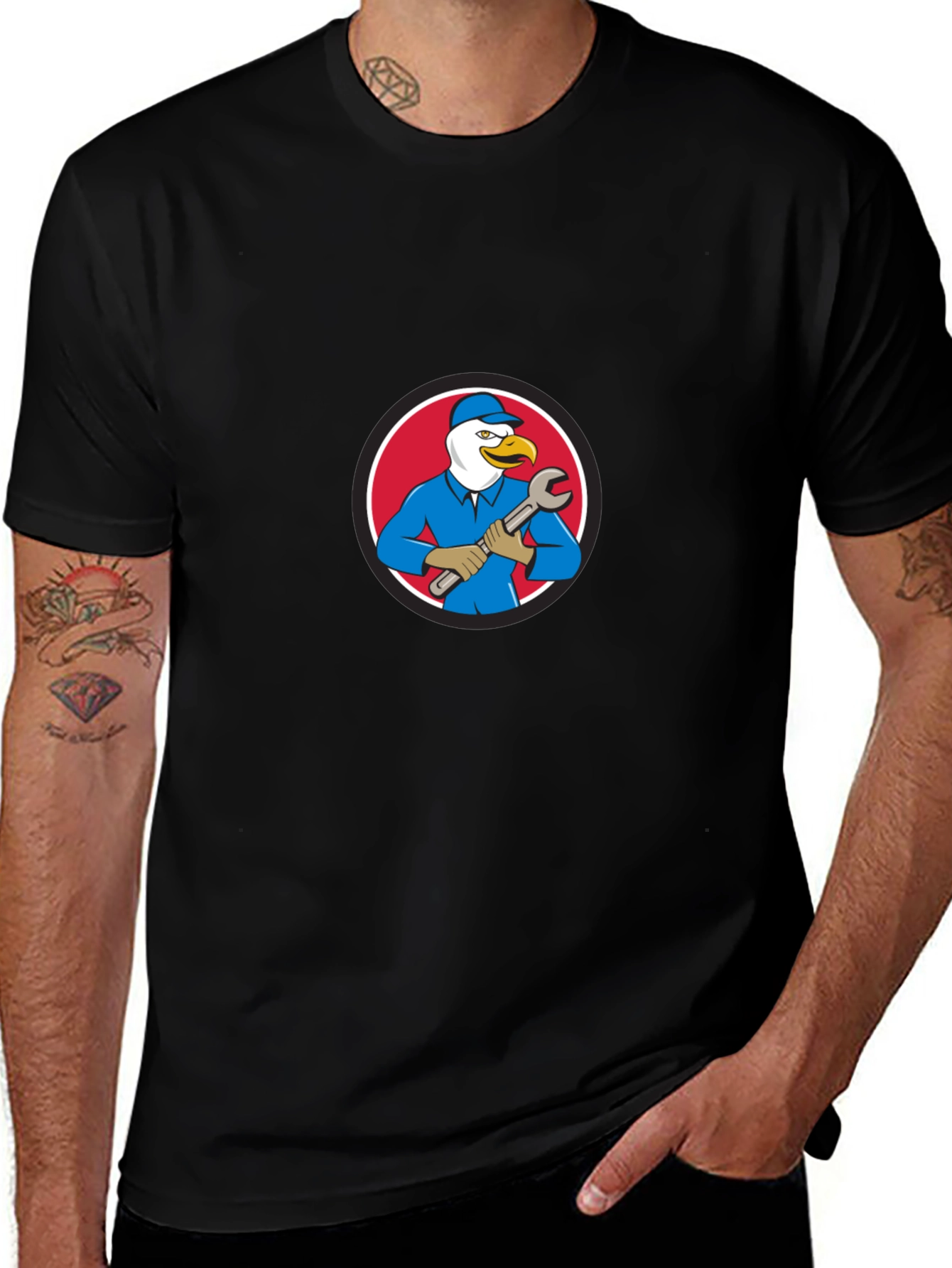 Eagle Mechanic Cartoon T-Shirt