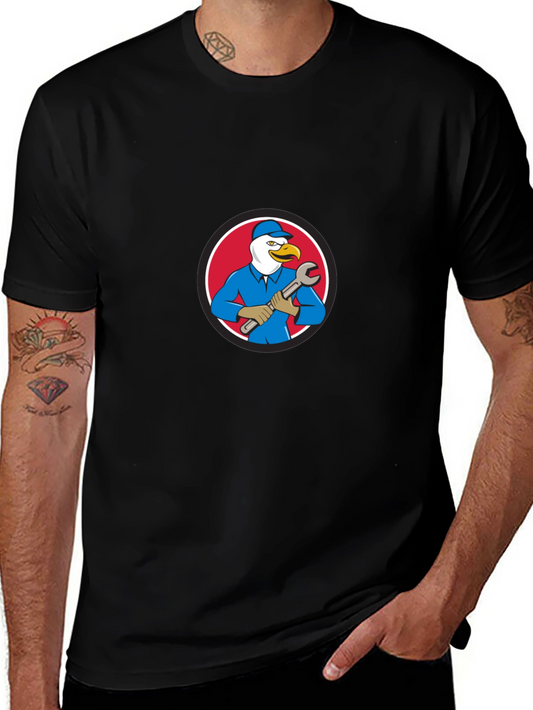 Eagle Mechanic Cartoon T-Shirt