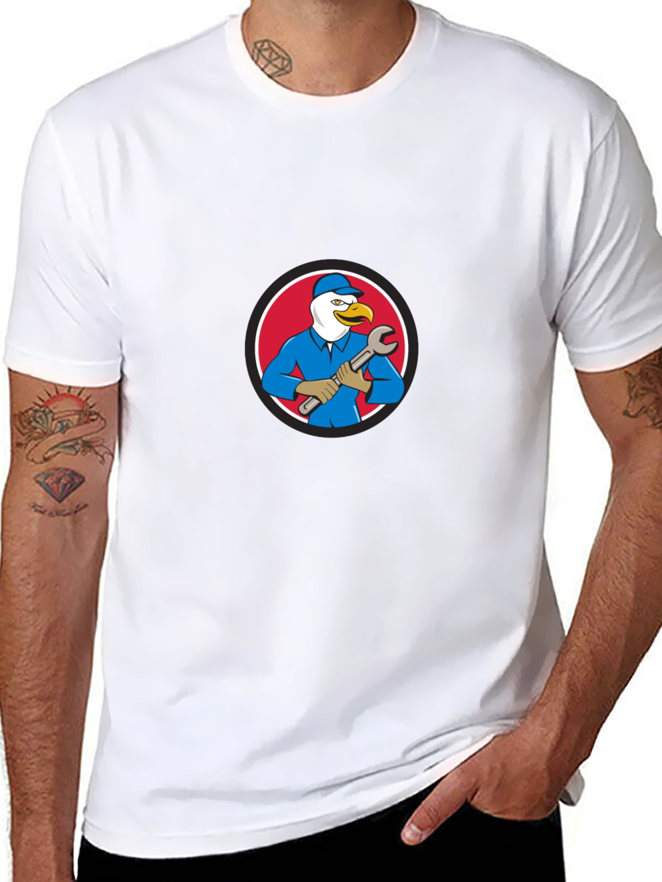 Eagle Mechanic Cartoon T-Shirt
