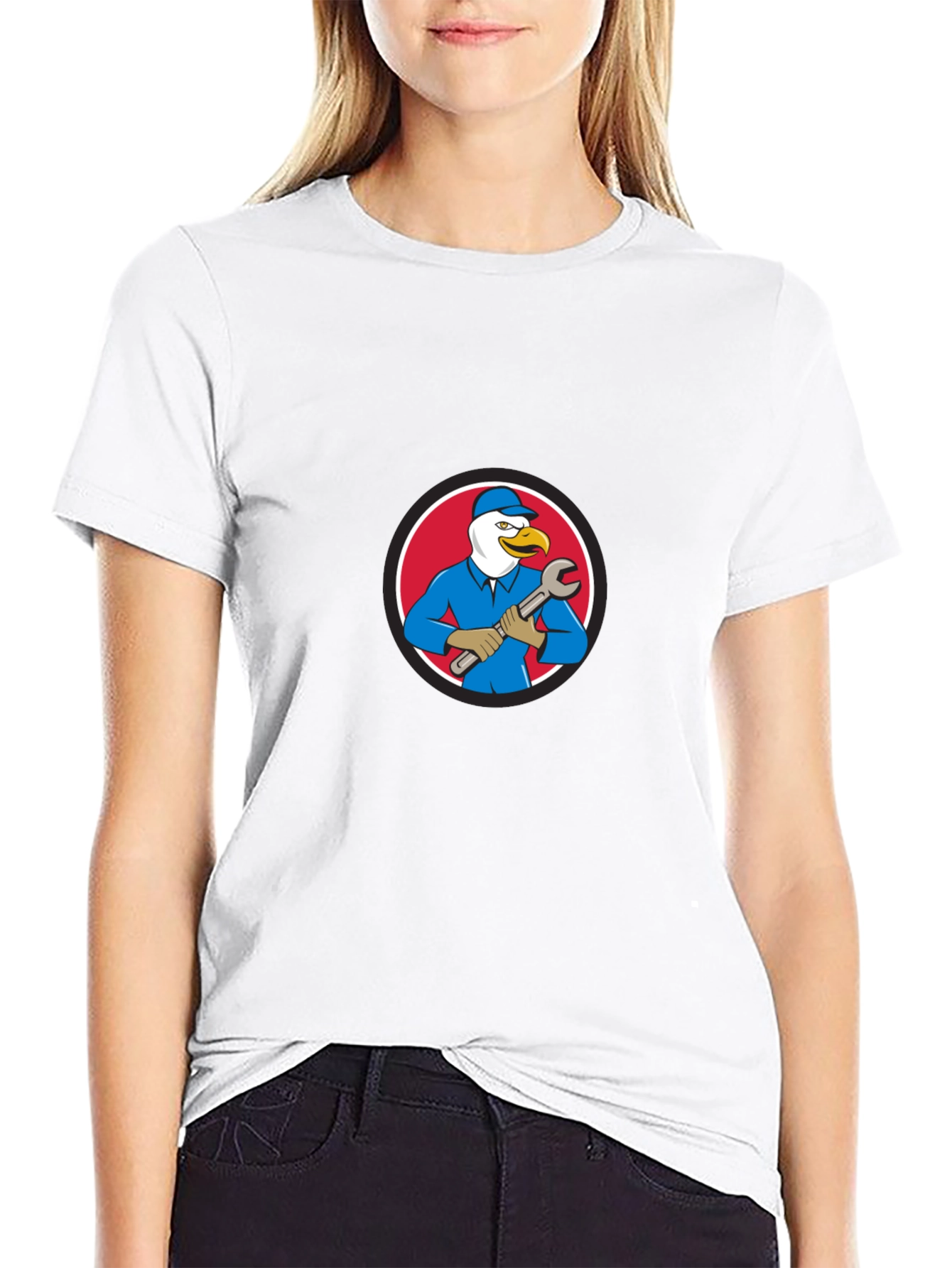 Eagle Mechanic Cartoon T-Shirt
