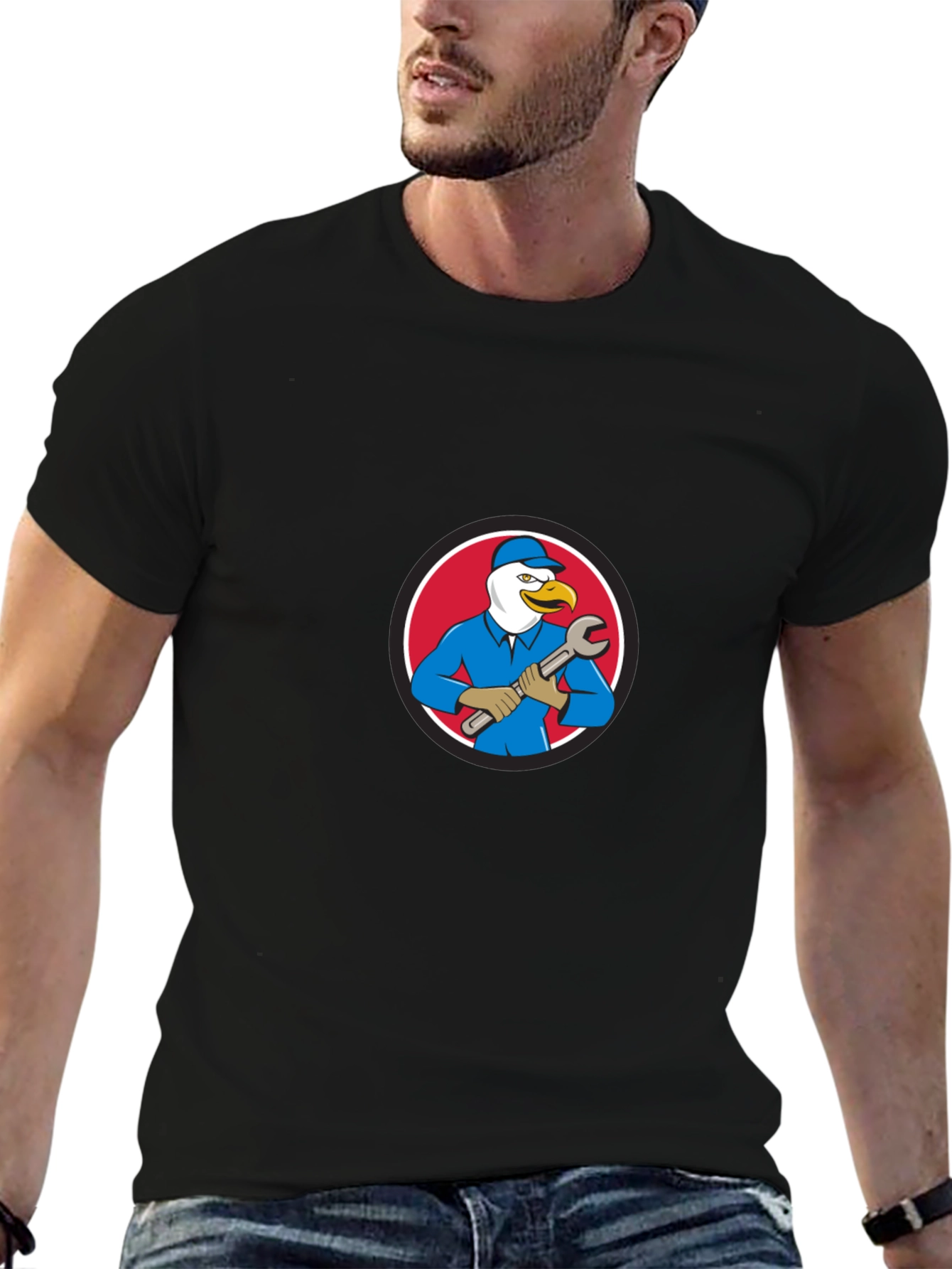Eagle Mechanic Cartoon T-Shirt