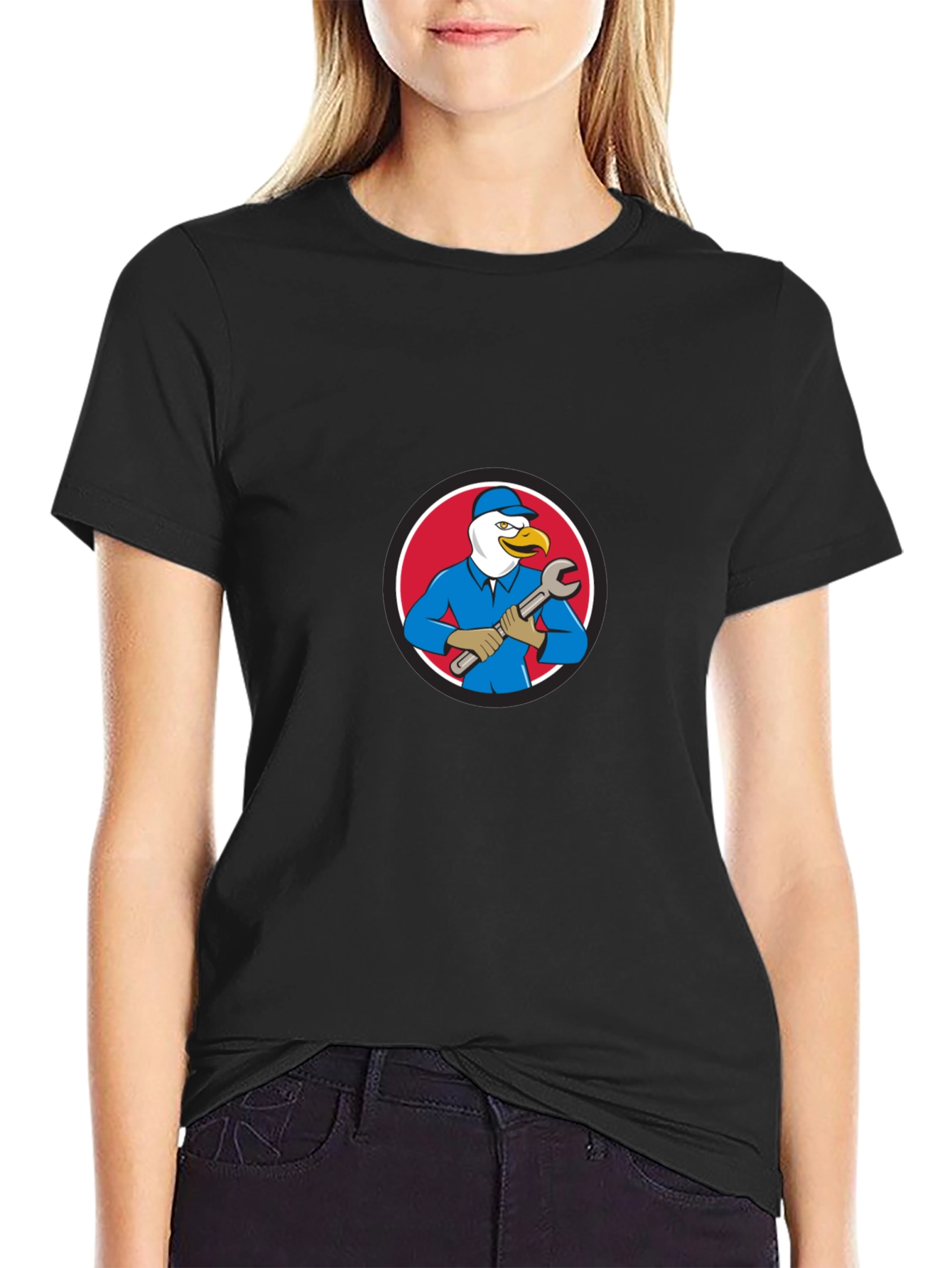 Eagle Mechanic Cartoon T-Shirt