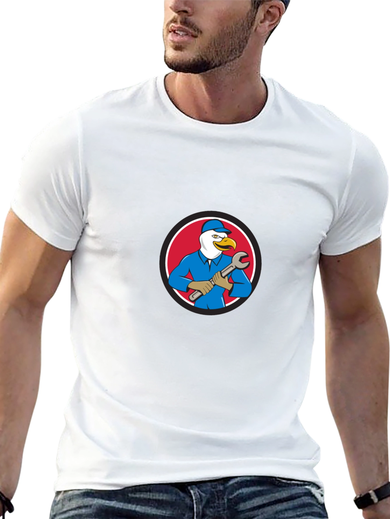 Eagle Mechanic Cartoon T-Shirt