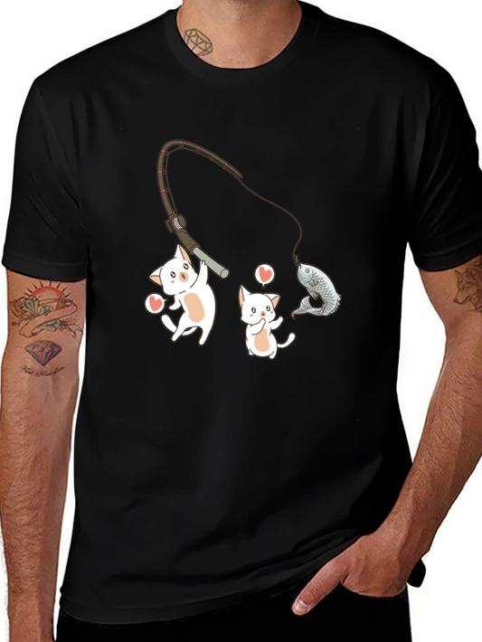 Kitten Fishing Graphic Tee