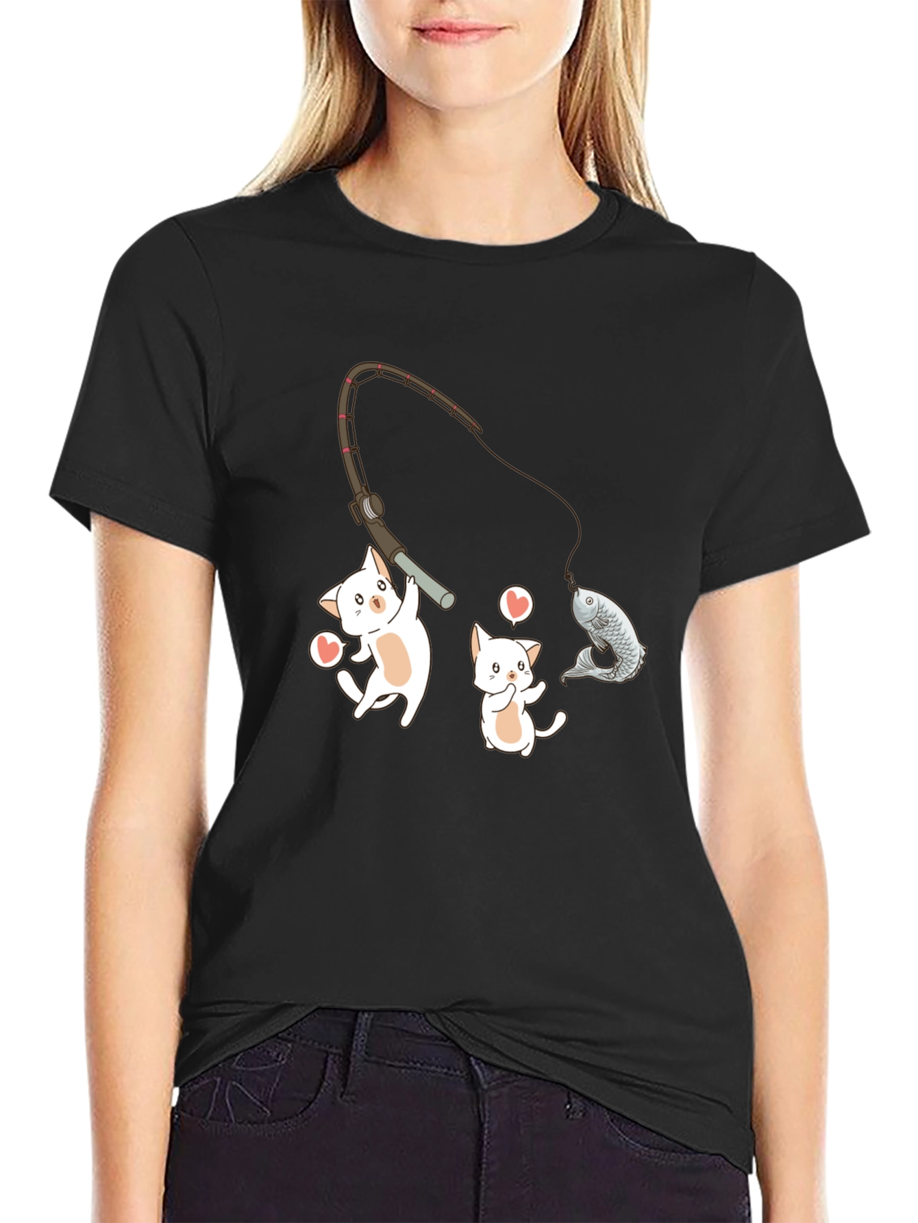 Kitten Fishing Graphic Tee
