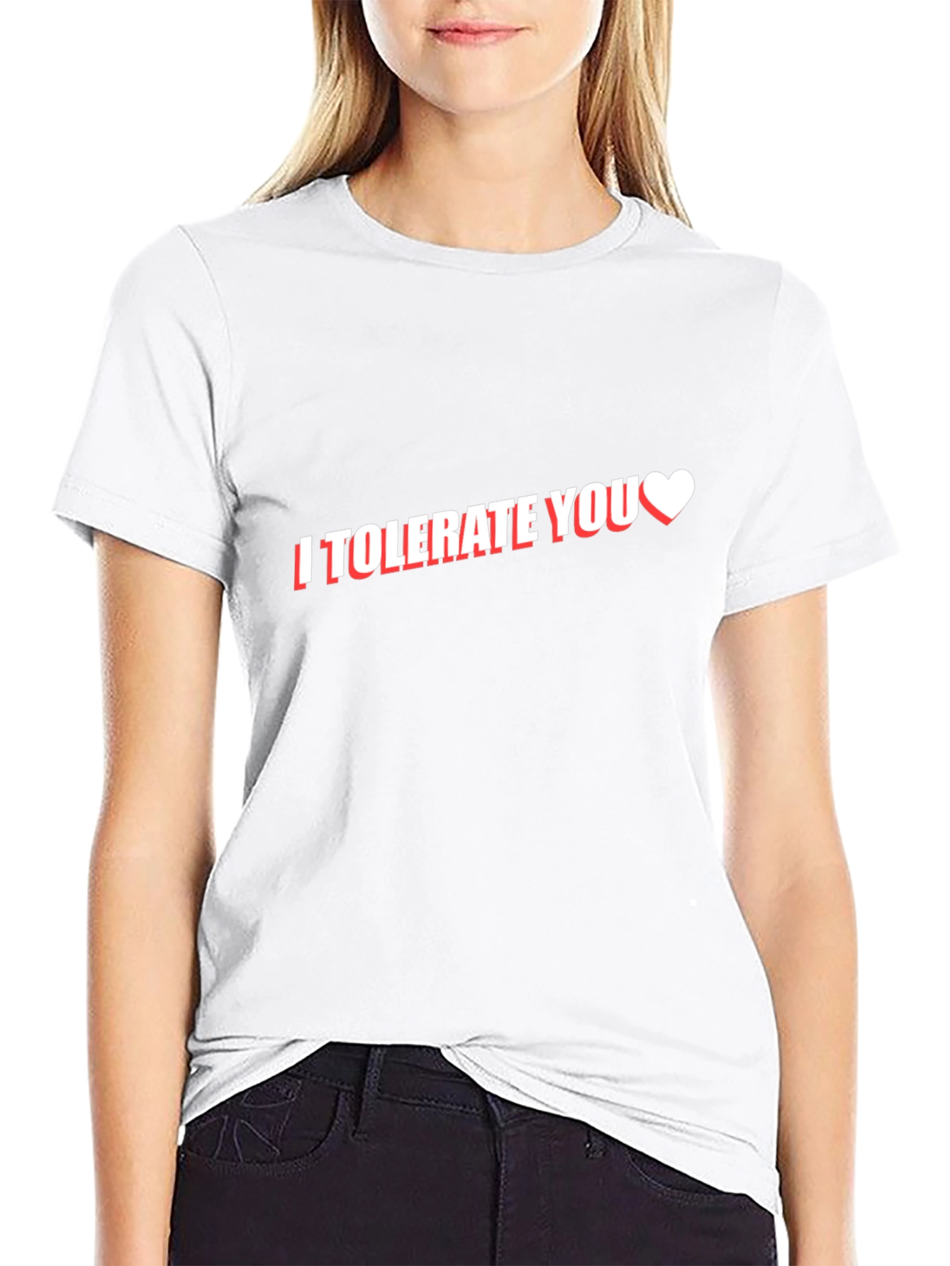 I Tolerate You Black Cotton Graphic Tee