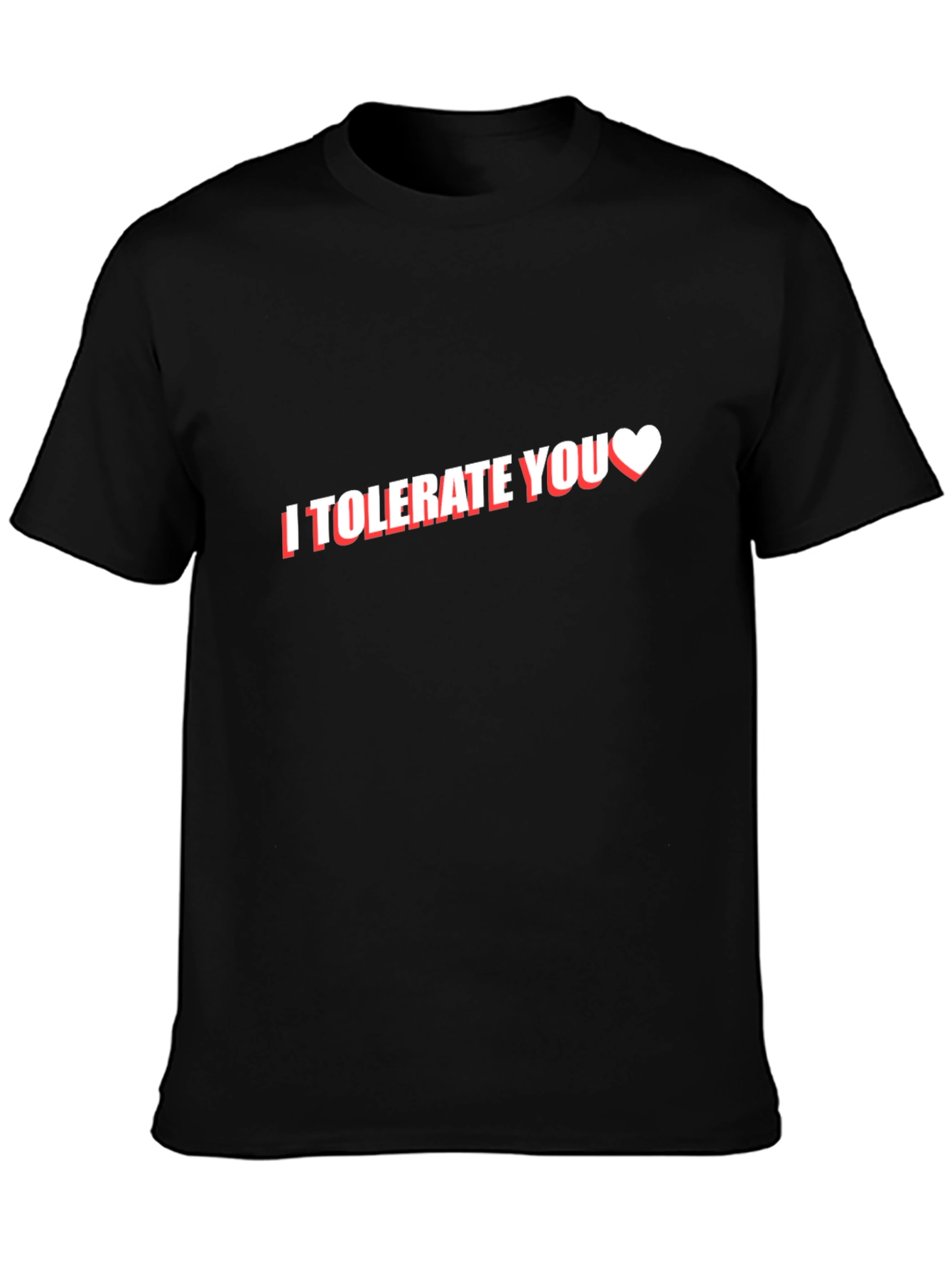 I Tolerate You Black Cotton Graphic Tee