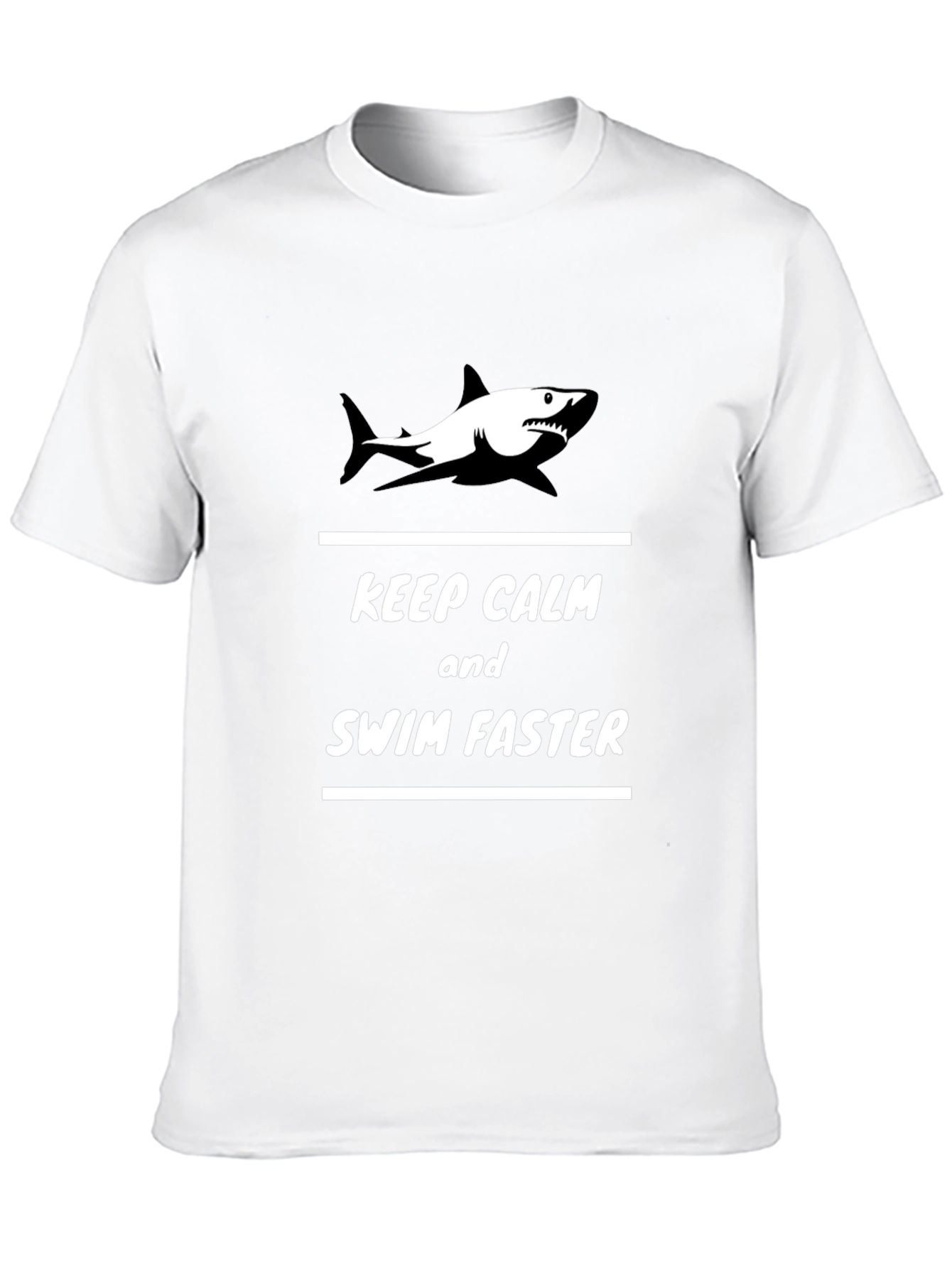 Keep Calm Shark Graphic Black T-Shirt