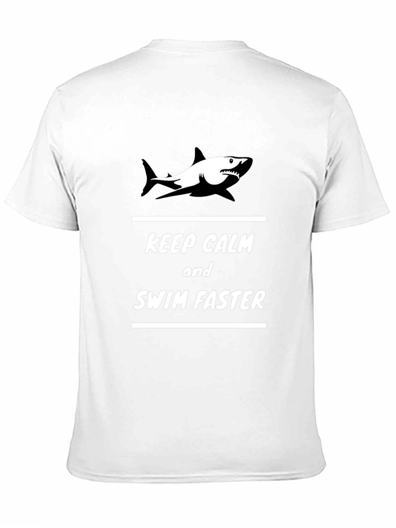 Keep Calm Shark Graphic Black T-Shirt