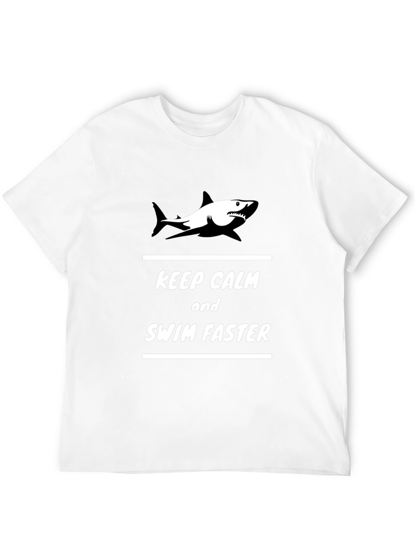 Keep Calm Shark Graphic Black T-Shirt