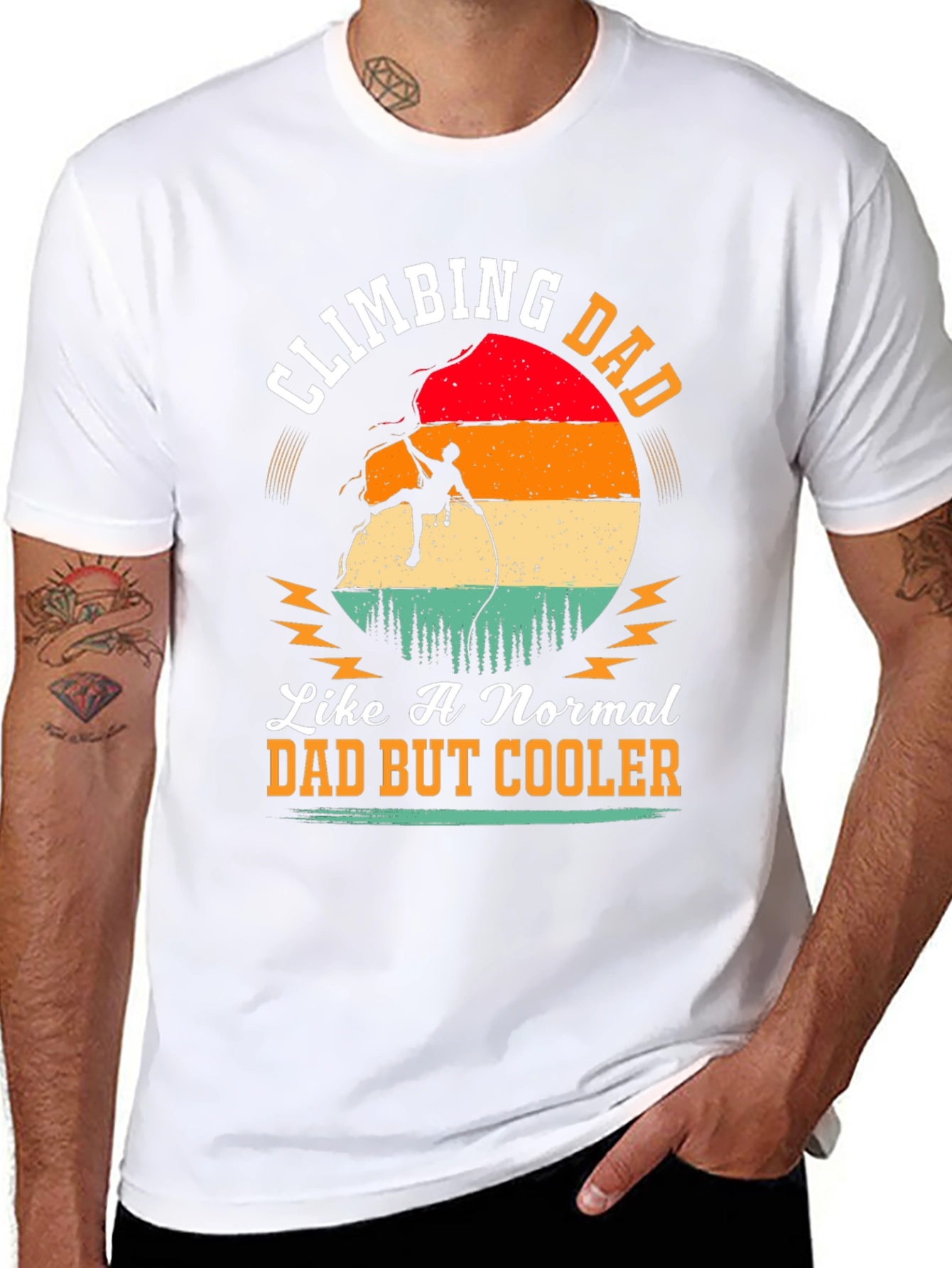 Climbing Dad Graphic Tee - Cool Fathers Day Gift