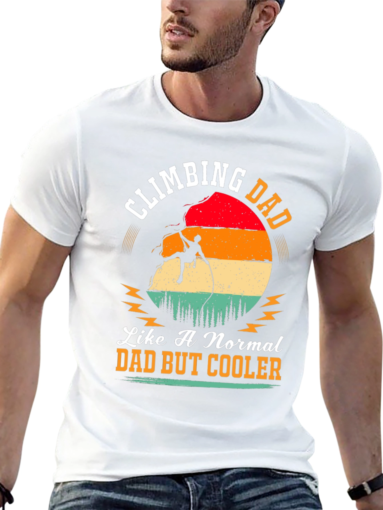 Climbing Dad Graphic Tee - Cool Fathers Day Gift